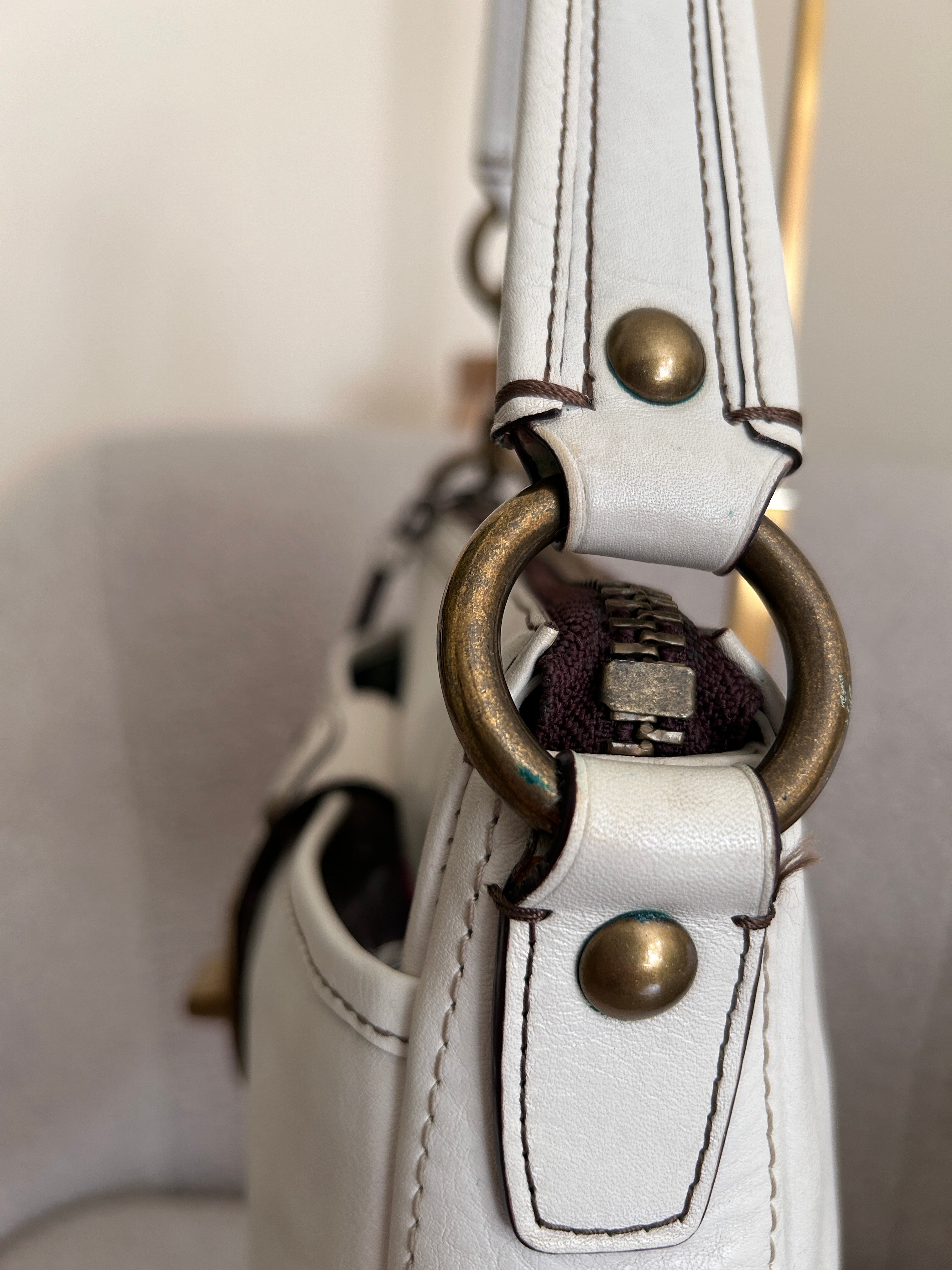 Vintage Coach 65th Anniversary Legacy white leather shoulder bag