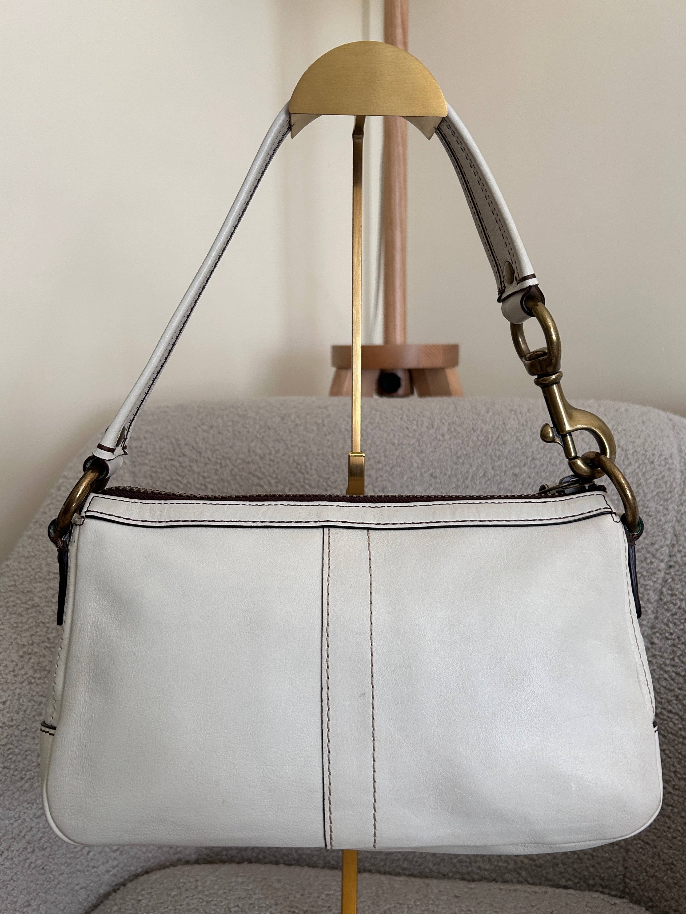 Vintage Coach 65th Anniversary Legacy white leather shoulder bag