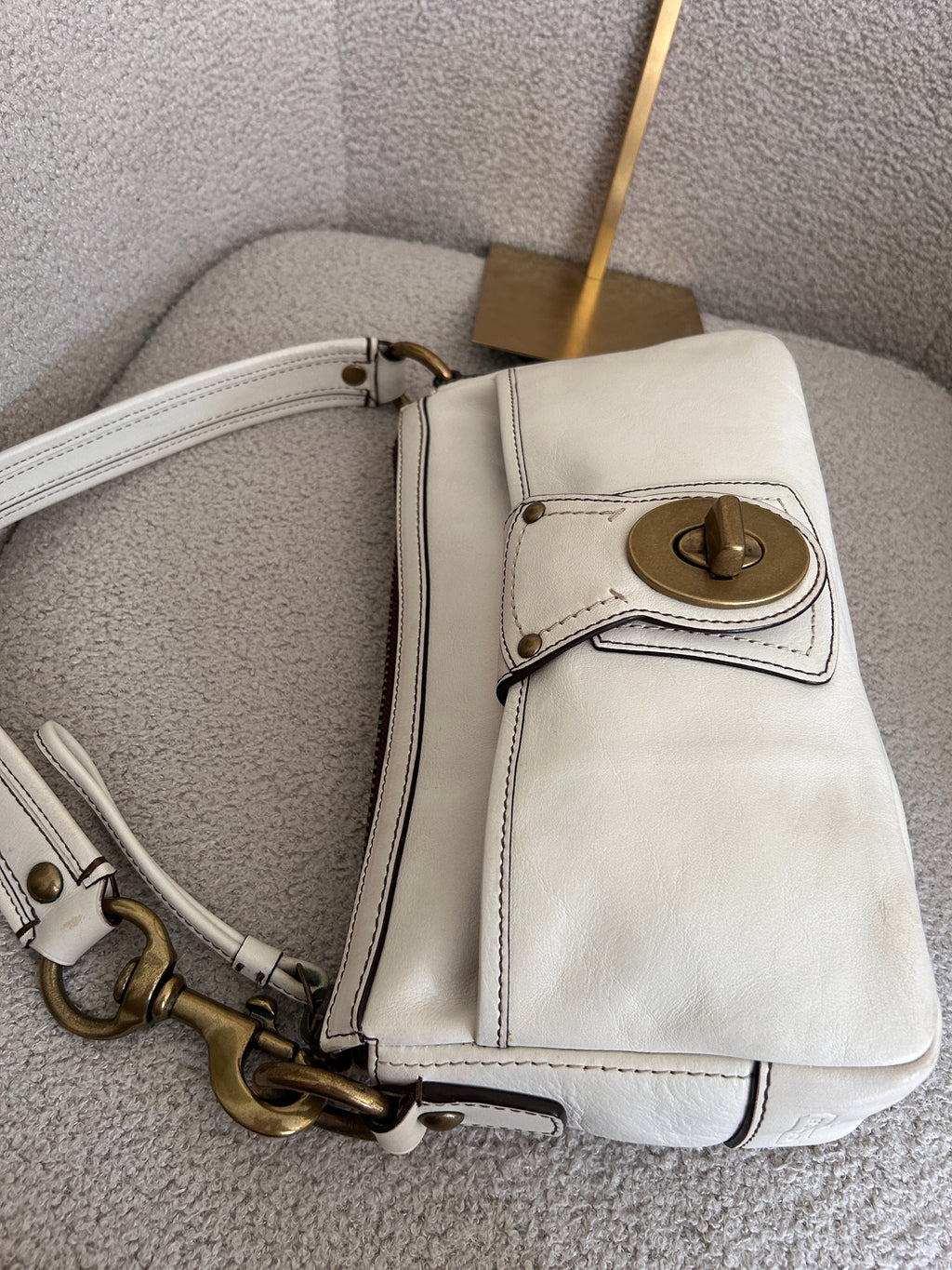 Vintage Coach 65th Anniversary Legacy white leather shoulder bag