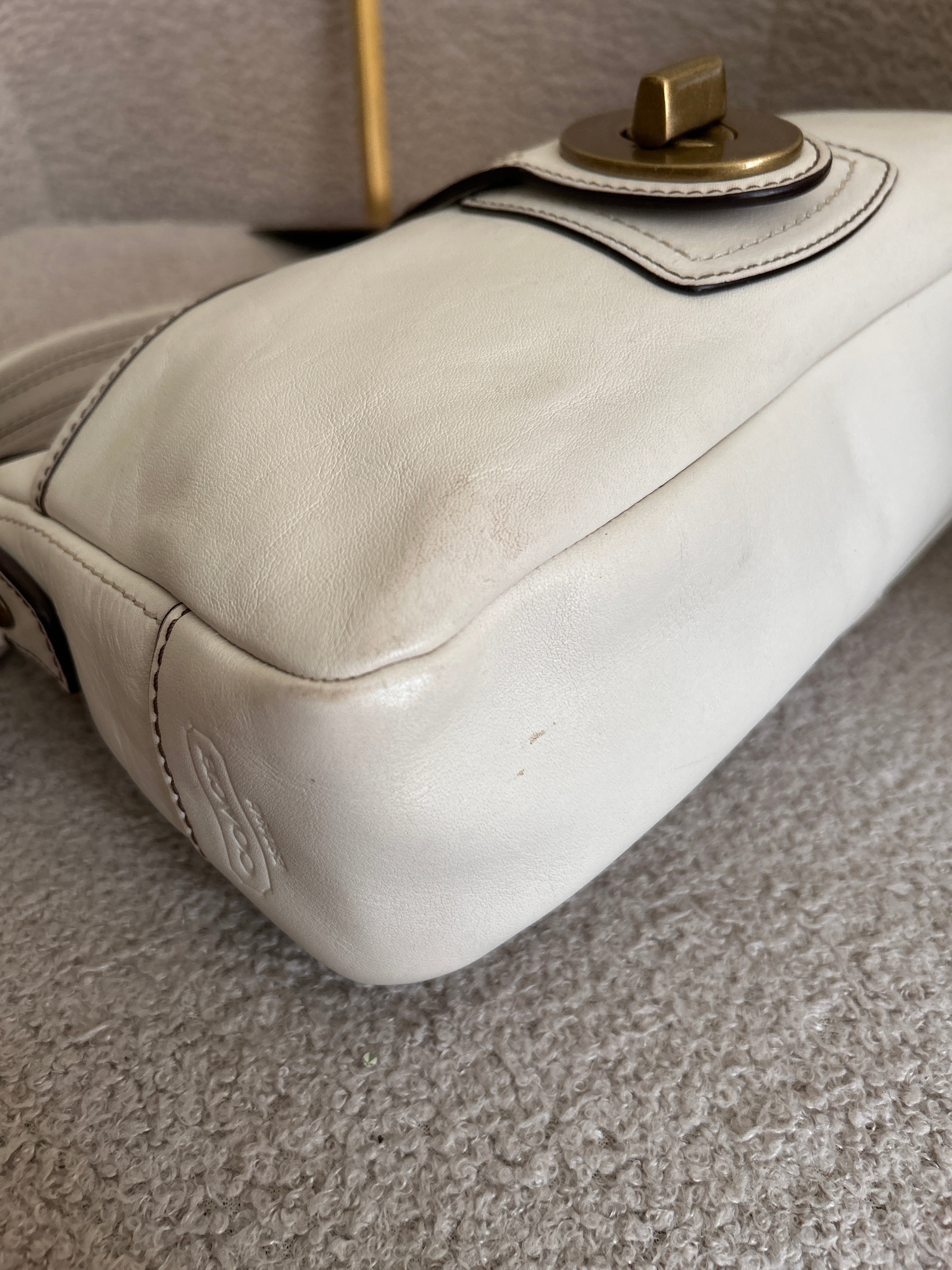 Vintage Coach 65th Anniversary Legacy white leather shoulder bag