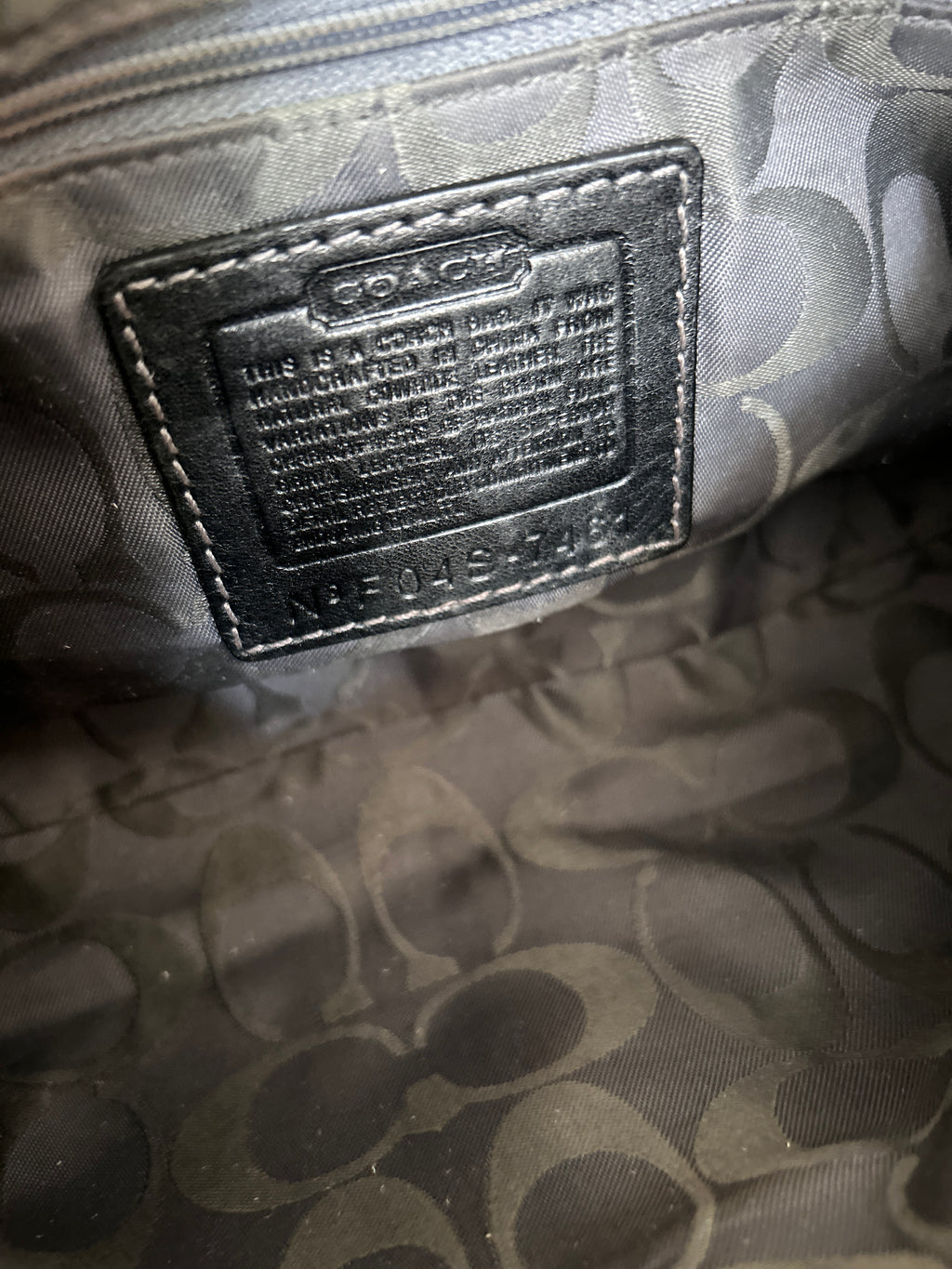 Vintage Coach black leather baguette shoulder bag