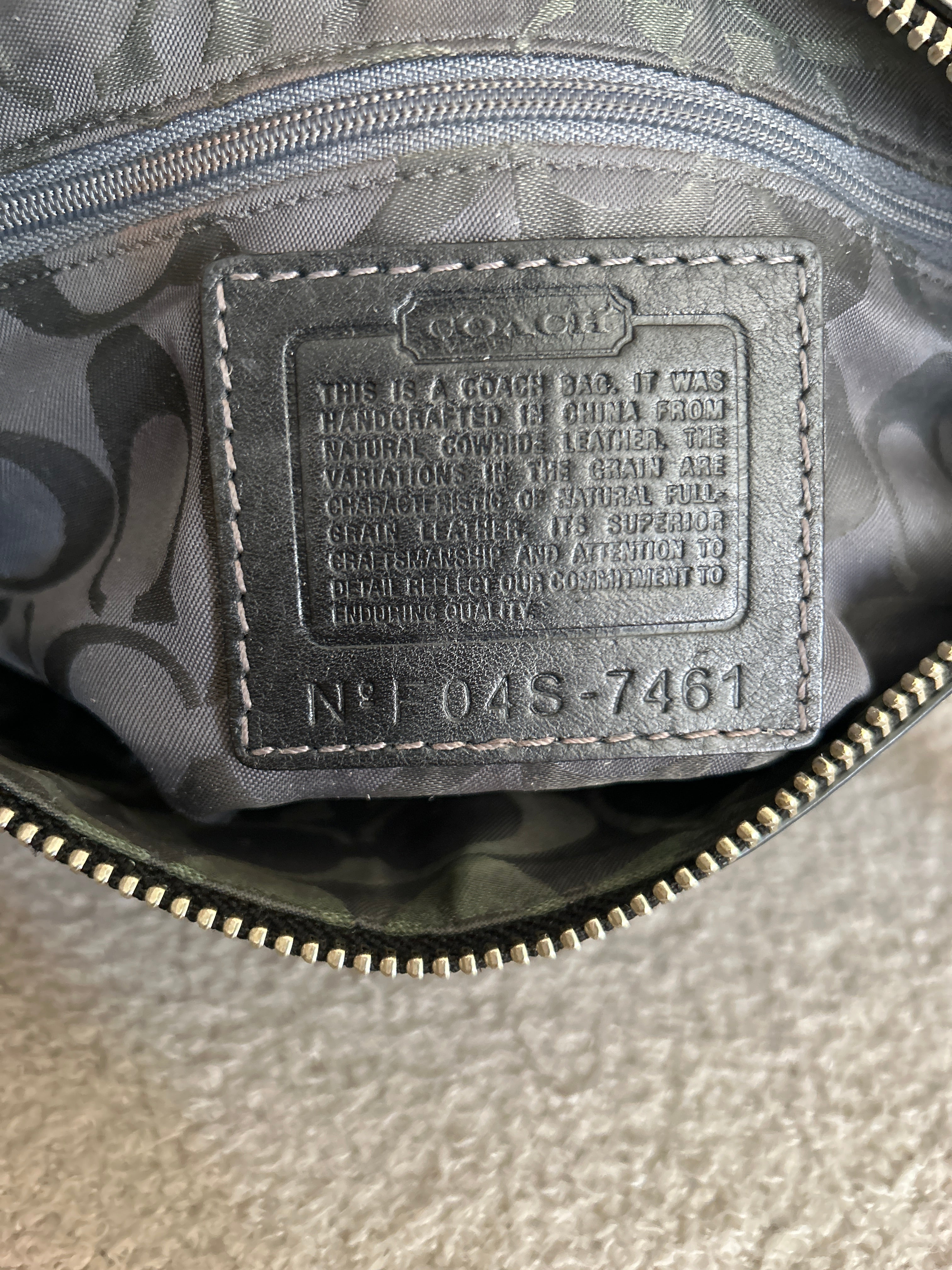 Vintage Coach black leather baguette shoulder bag