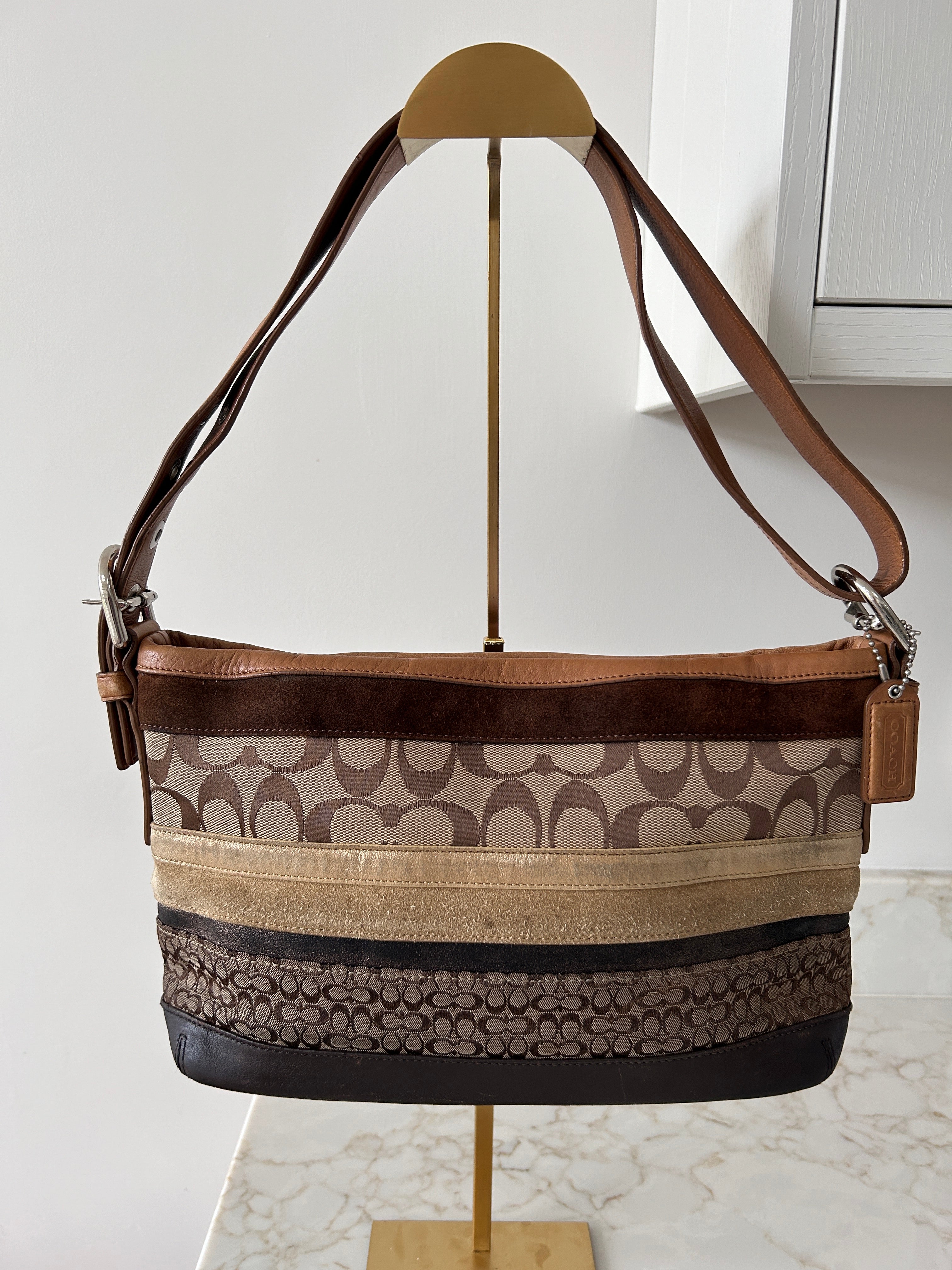 Vintage Coach patchwork shoulder bag and wristlet
