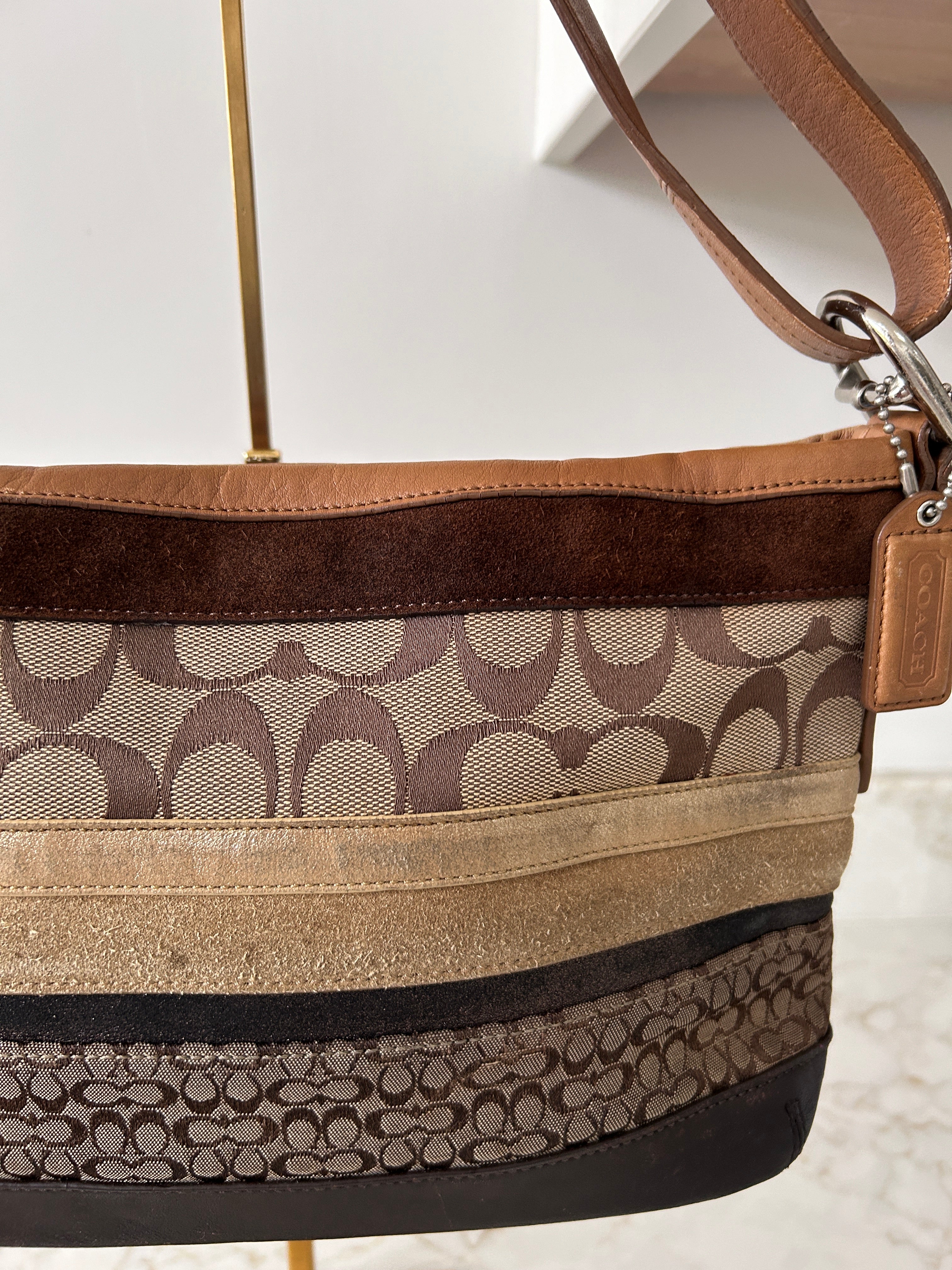 Vintage Coach patchwork shoulder bag and wristlet