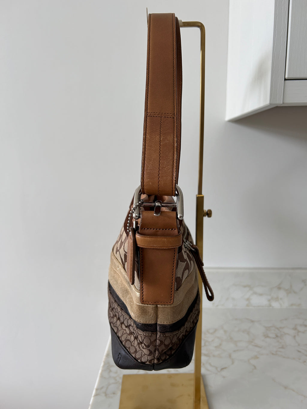 Vintage Coach patchwork shoulder bag and wristlet