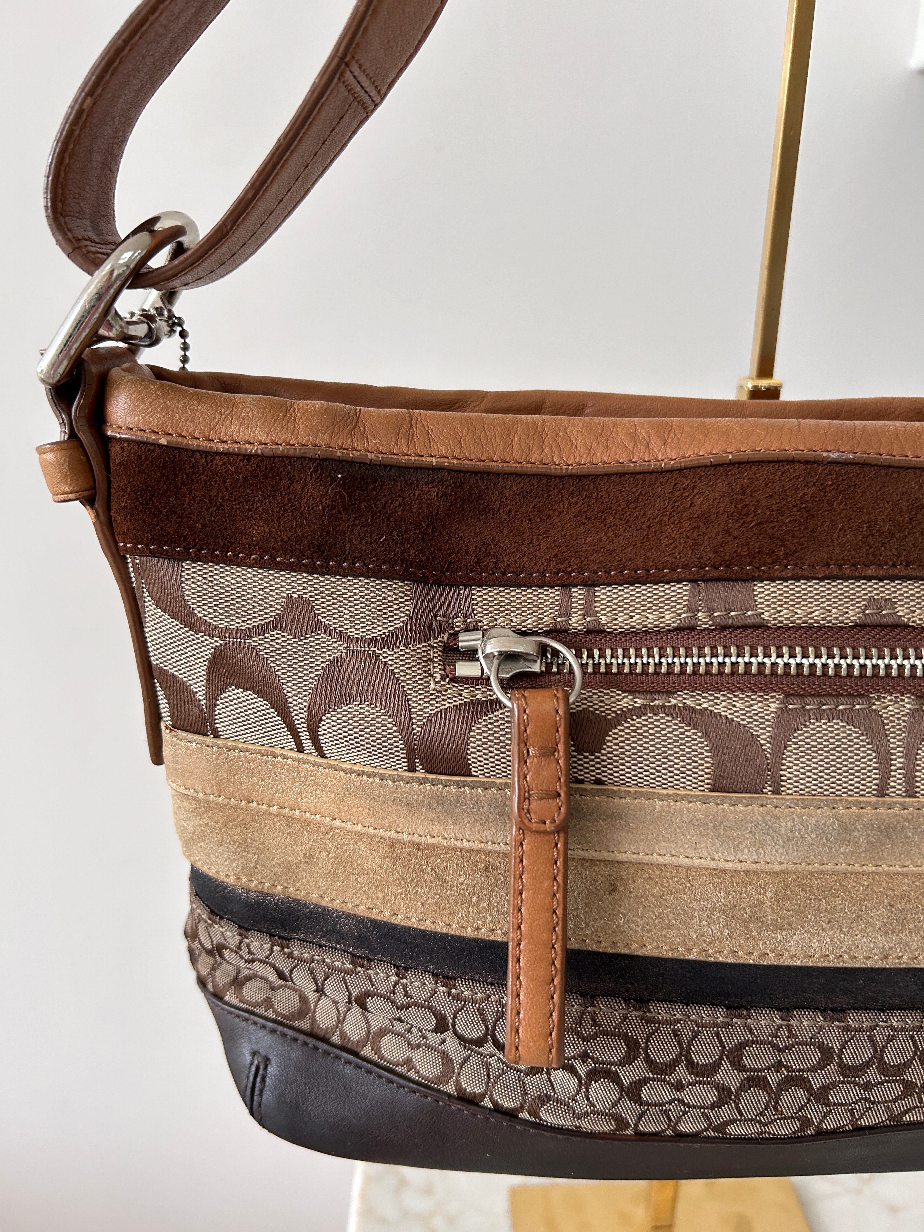 Vintage Coach patchwork shoulder bag and wristlet