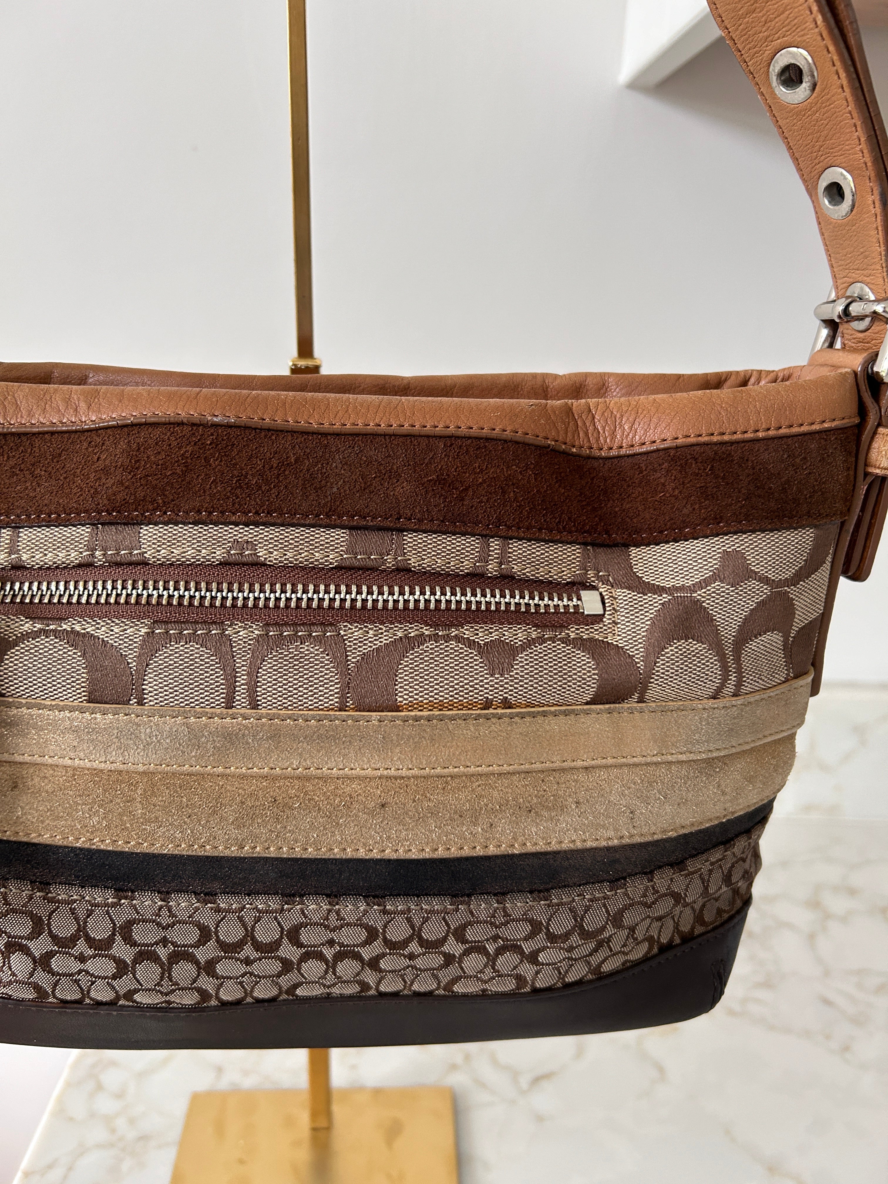 Vintage Coach patchwork shoulder bag and wristlet