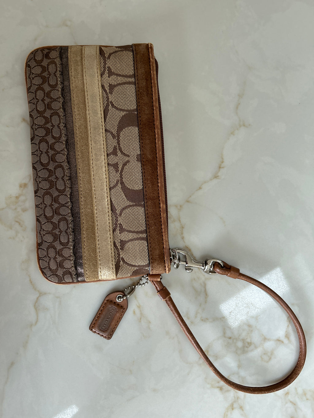 Vintage Coach patchwork shoulder bag and wristlet