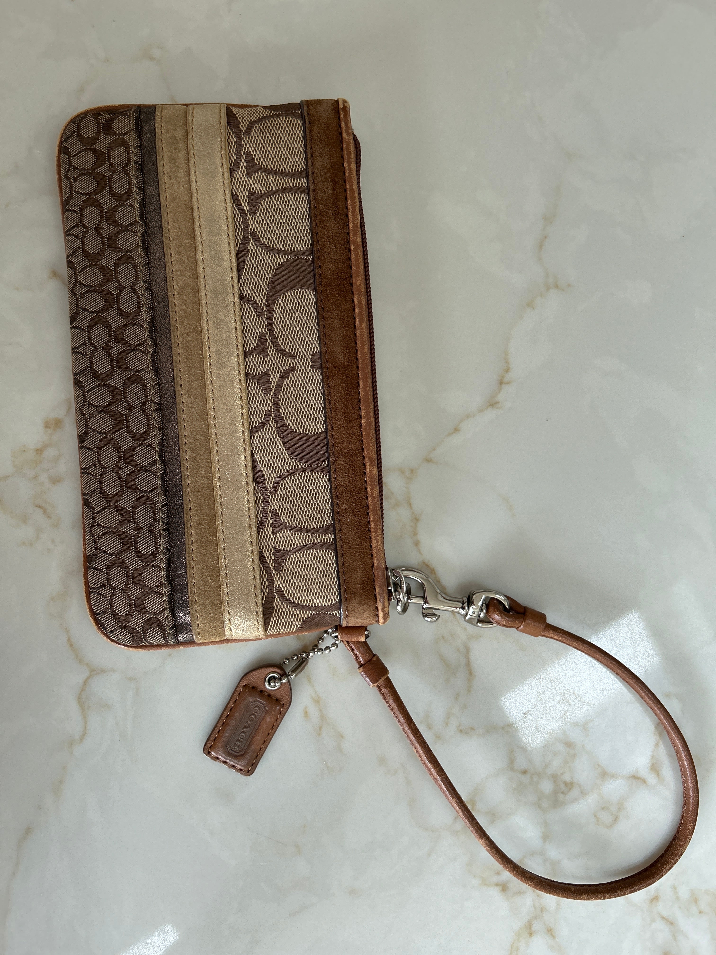 Vintage Coach patchwork shoulder bag and wristlet