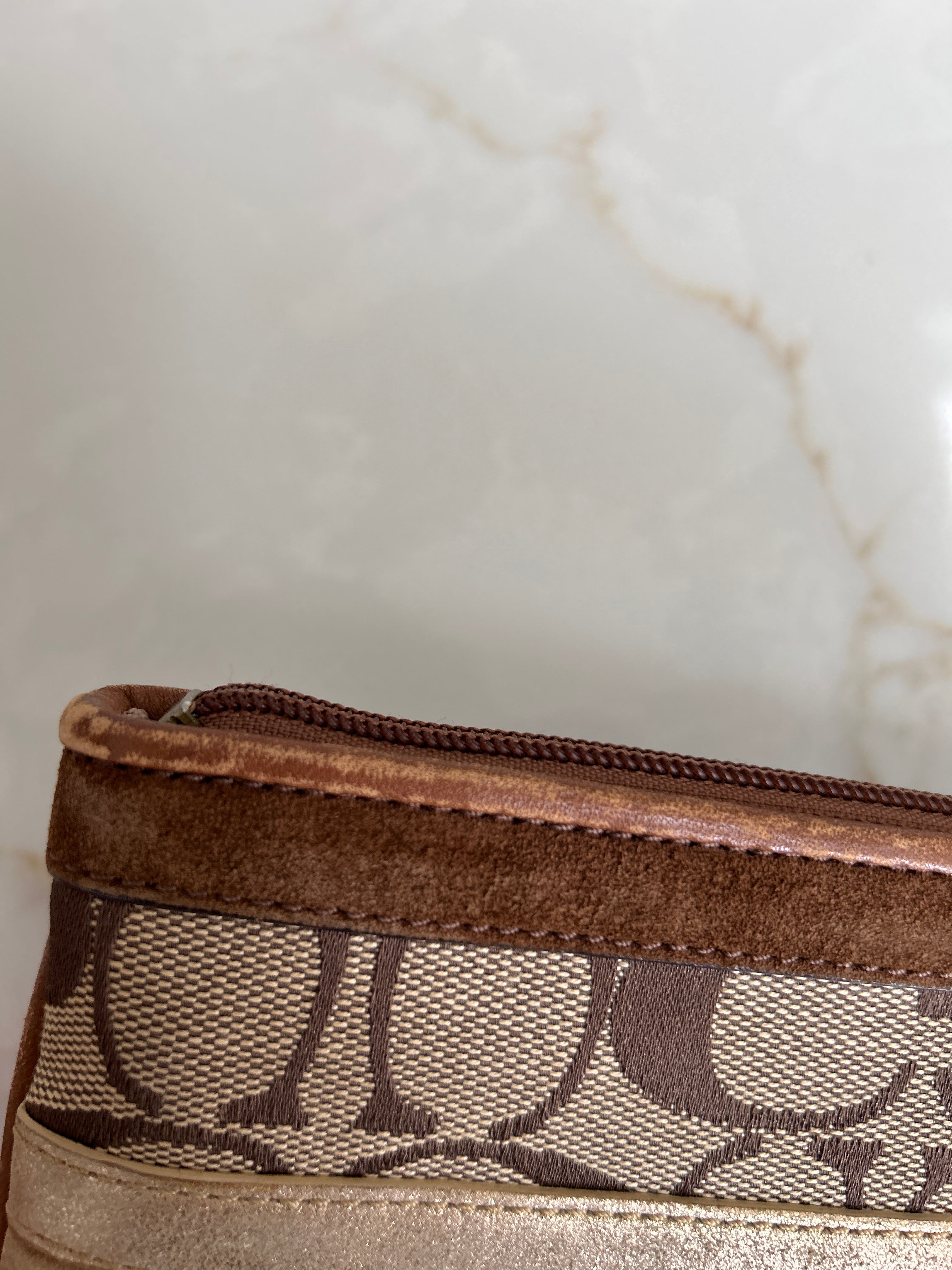 Vintage Coach patchwork shoulder bag and wristlet