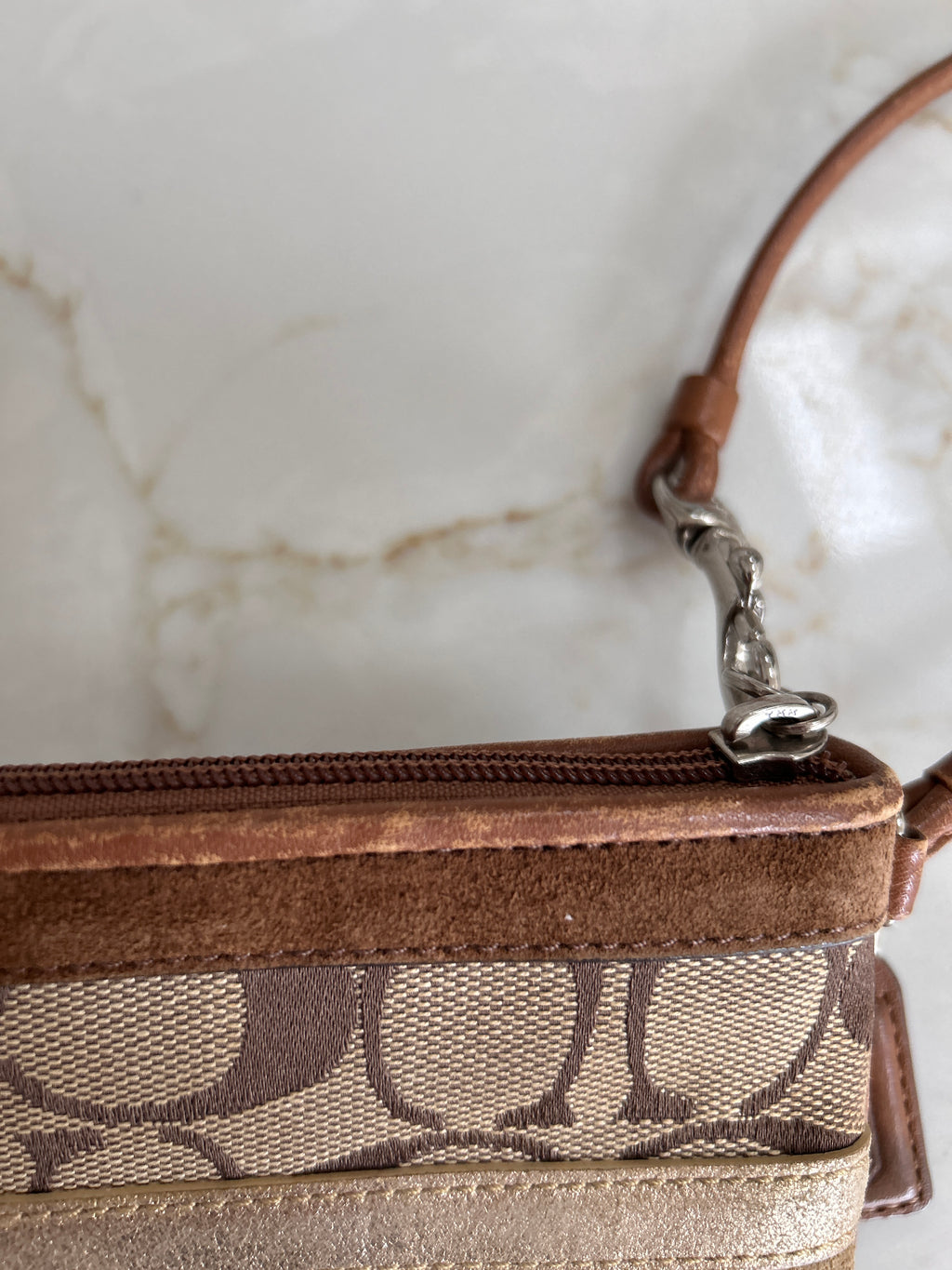 Vintage Coach patchwork shoulder bag and wristlet
