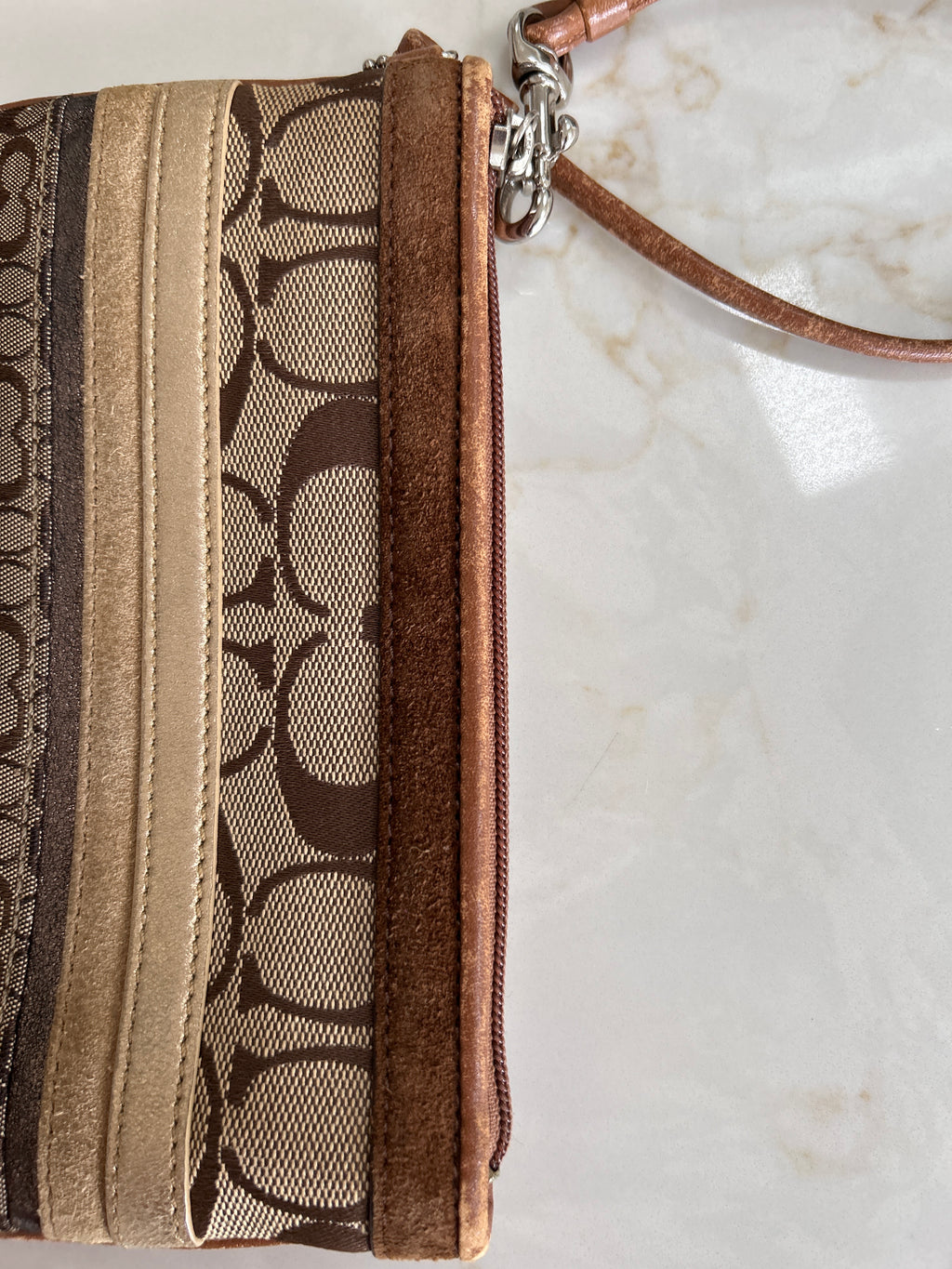 Vintage Coach patchwork shoulder bag and wristlet