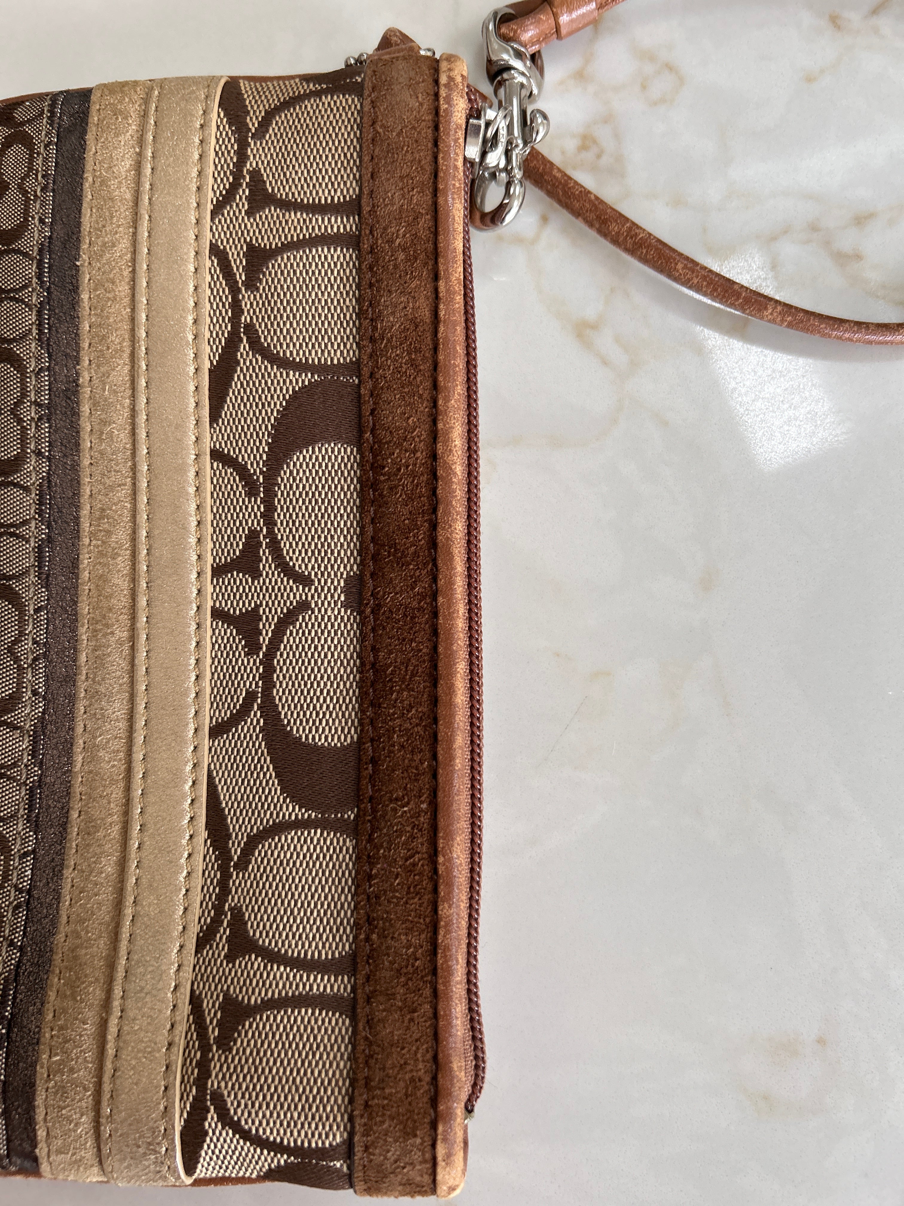 Vintage Coach patchwork shoulder bag and wristlet