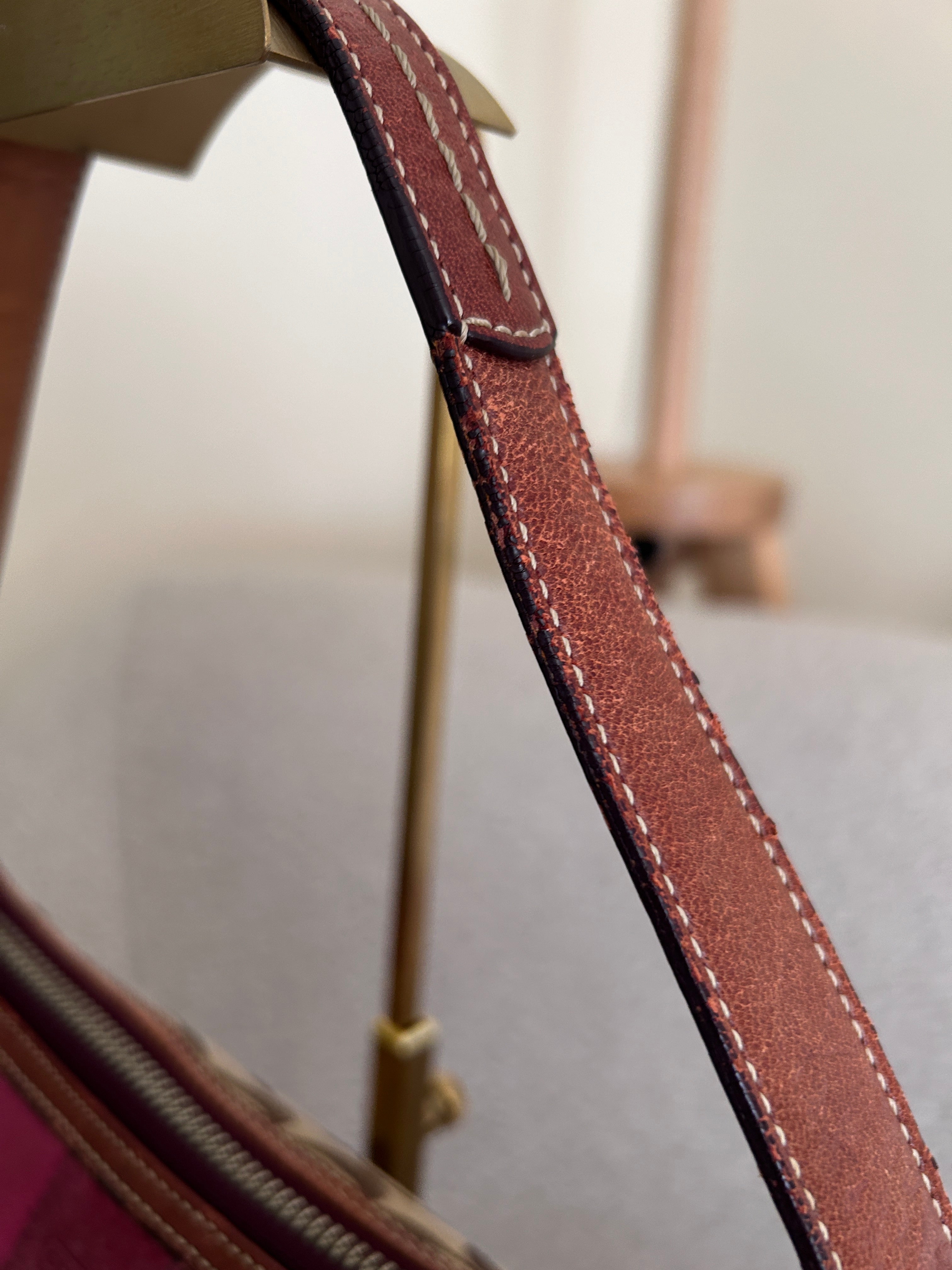 Vintage Coach pink suede baguette shoulder bag