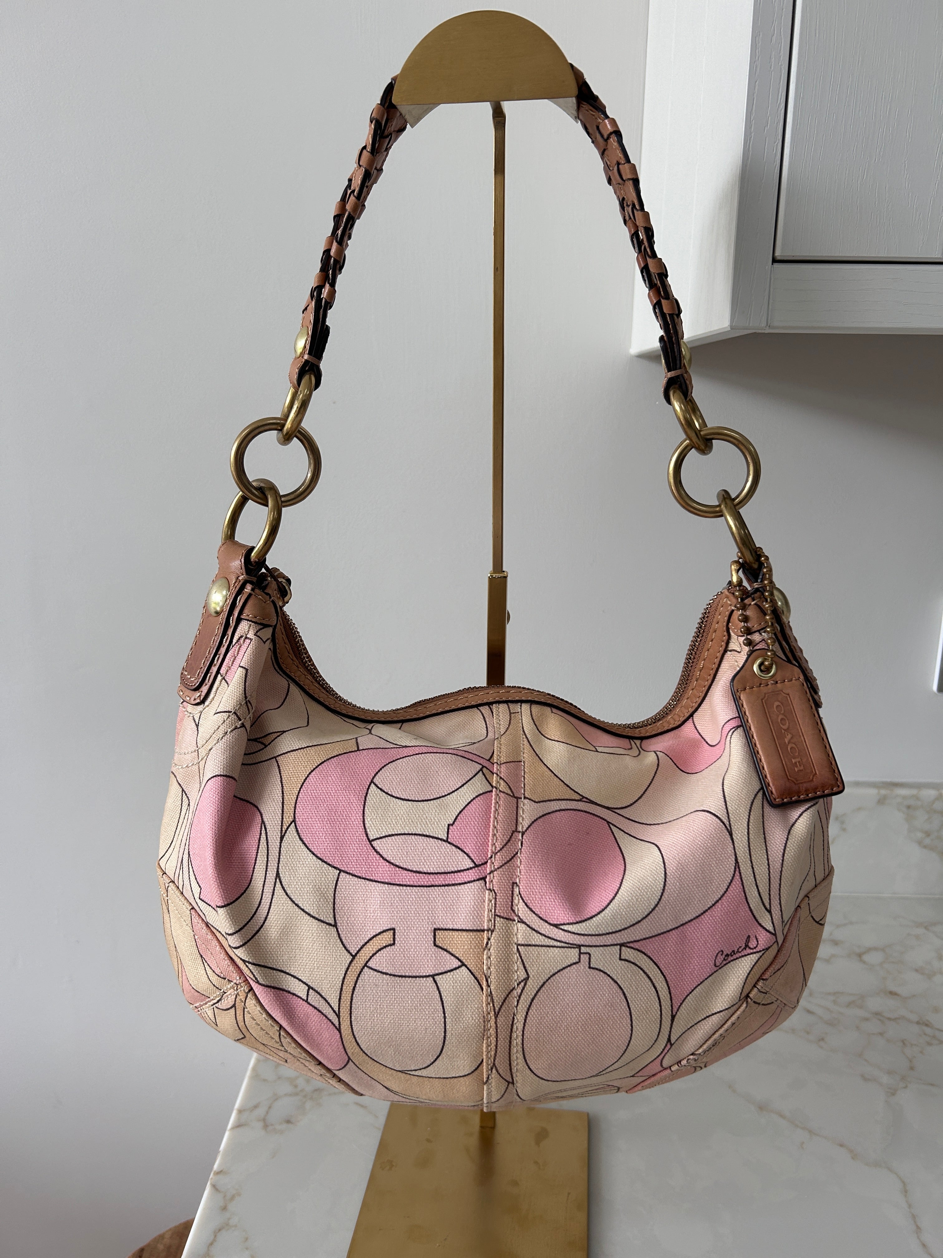 Vintage Coach pastel pink shoulder bag