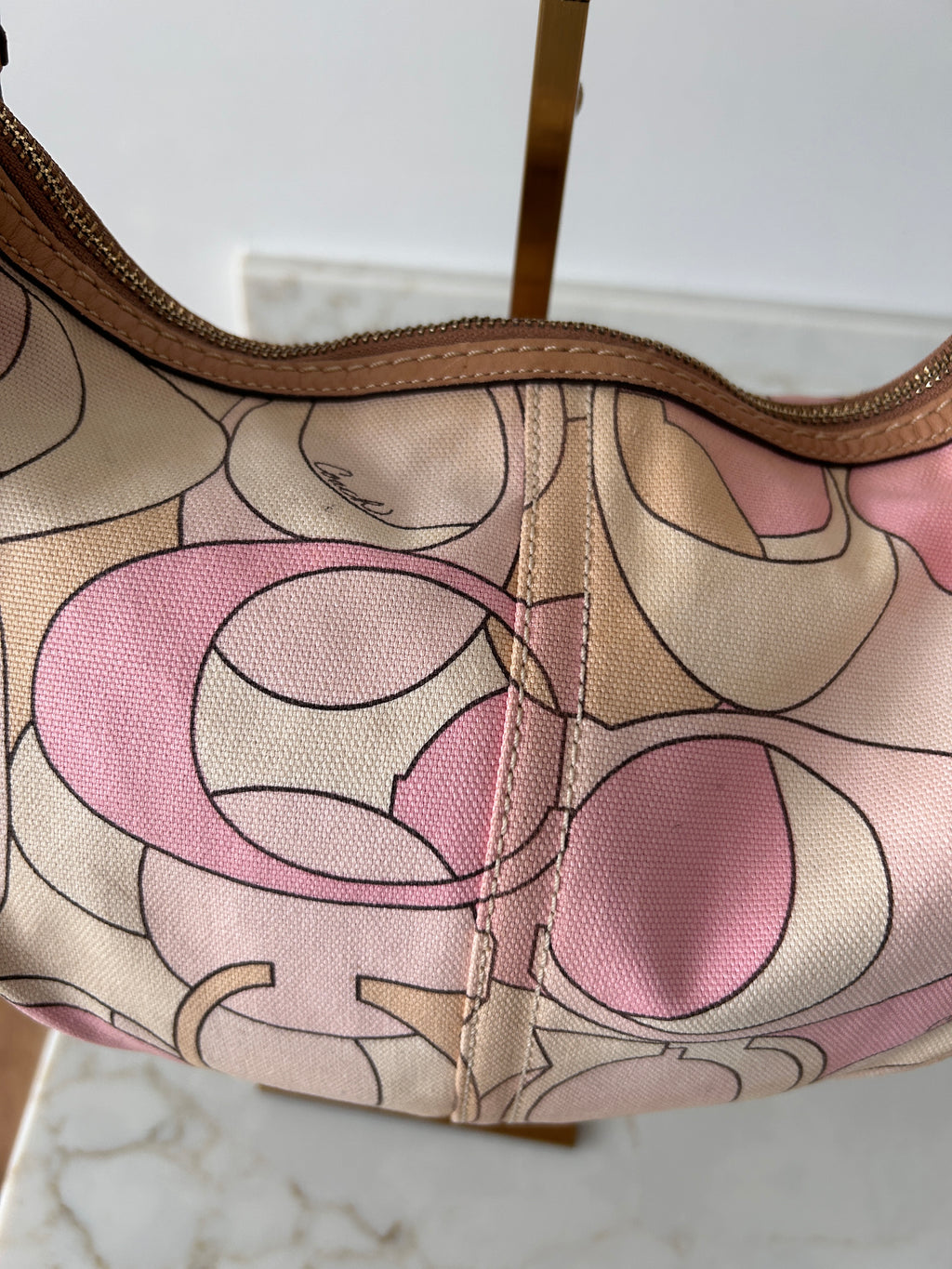 Vintage Coach pastel pink shoulder bag
