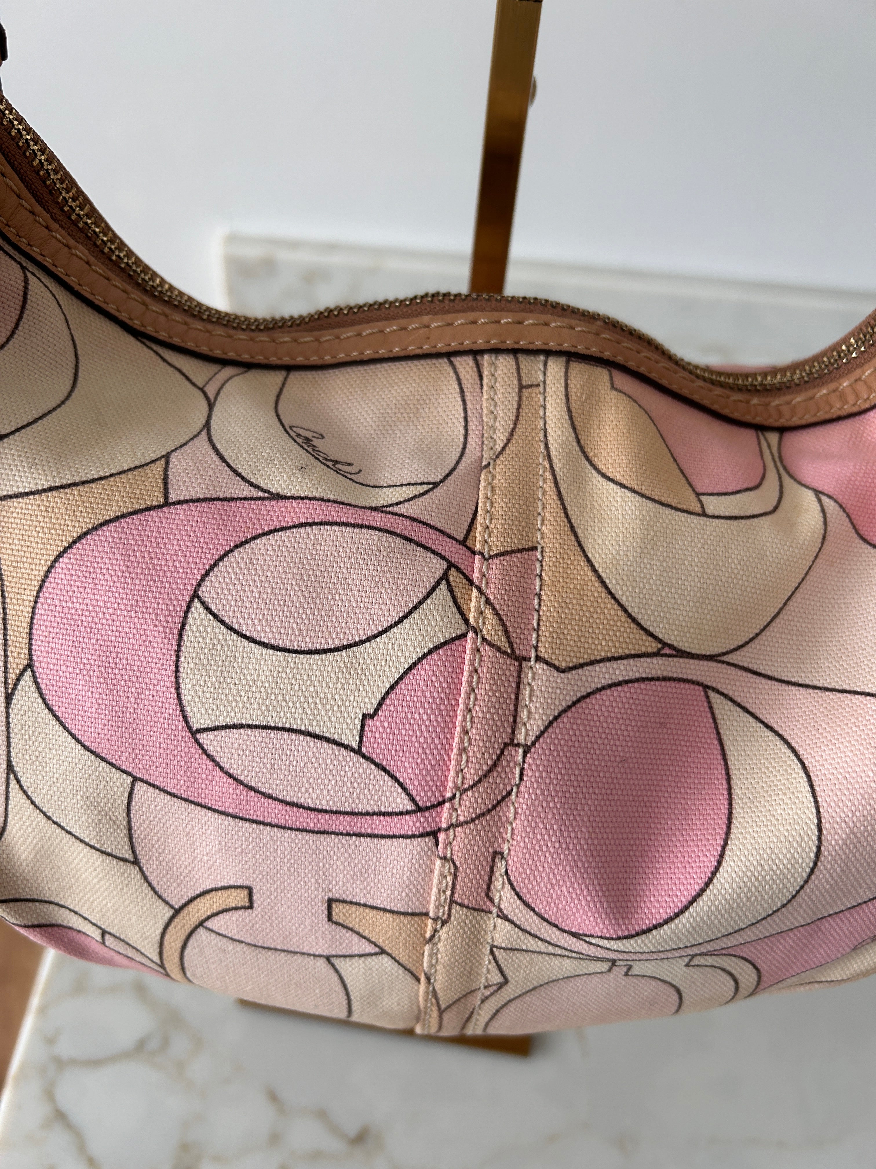 Vintage Coach pastel pink shoulder bag