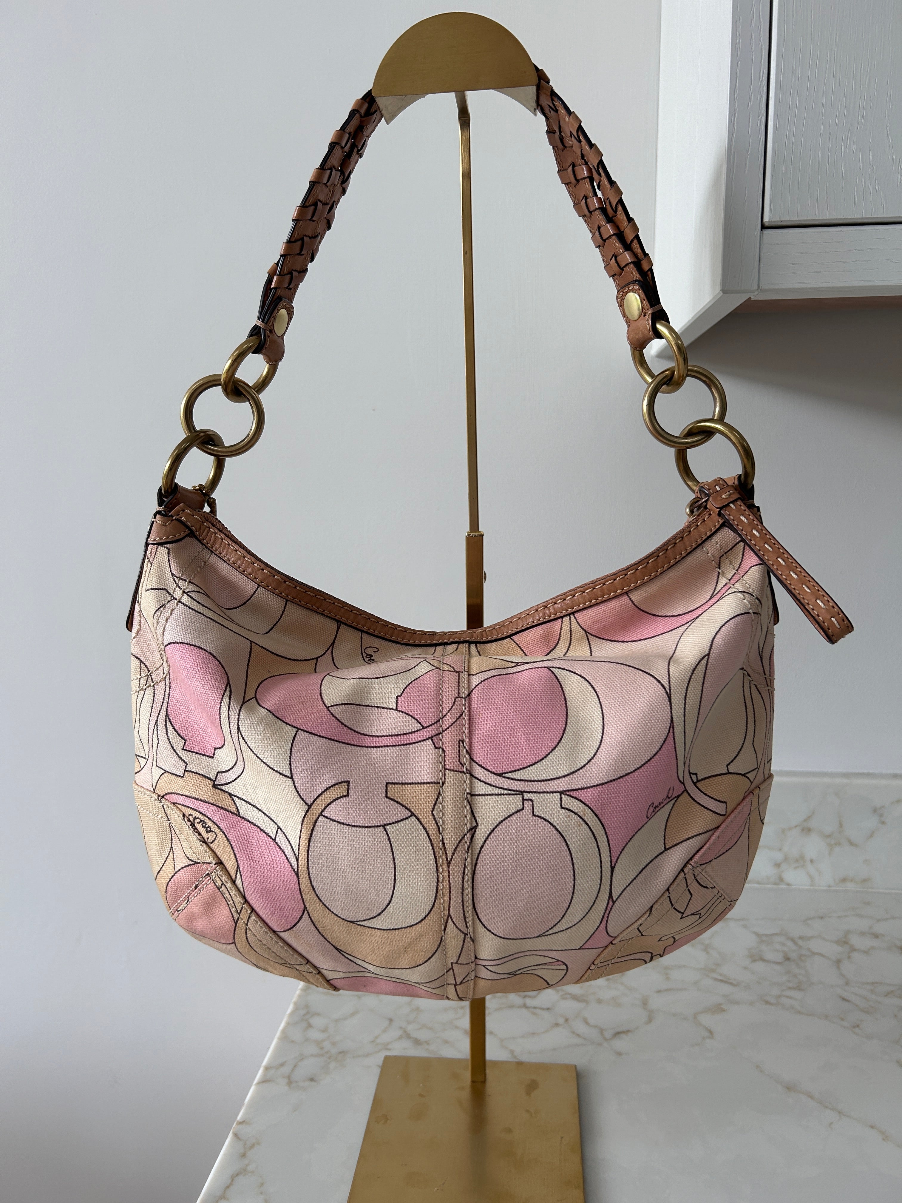 Vintage Coach pastel pink shoulder bag