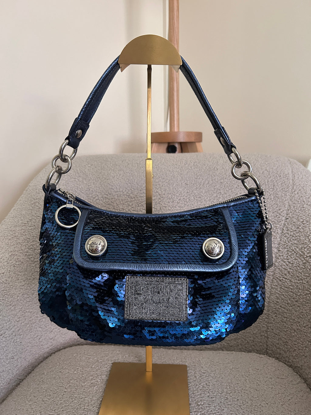 Vintage Coach Poppy sequin shoulder bag