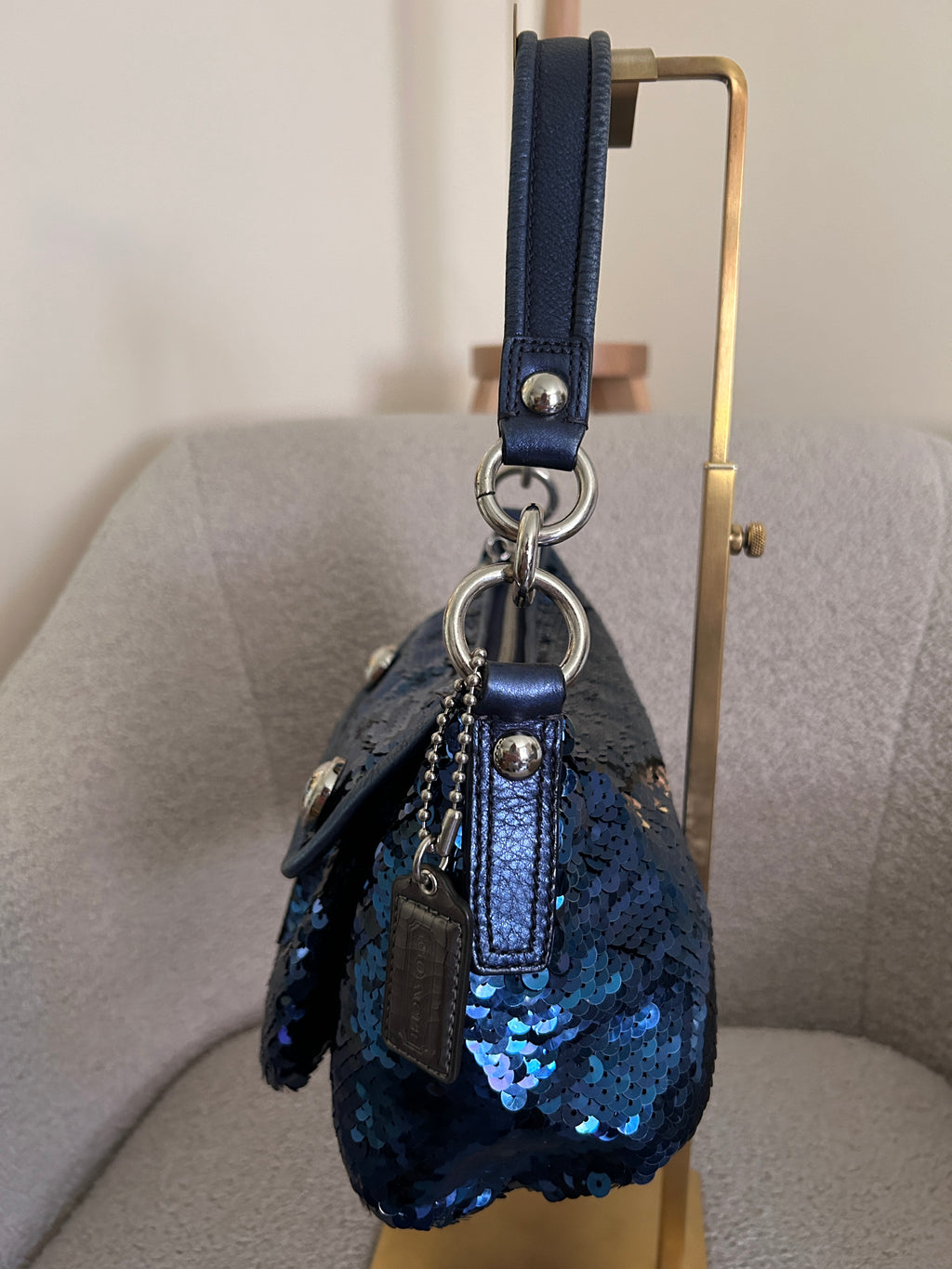 Vintage Coach Poppy sequin shoulder bag