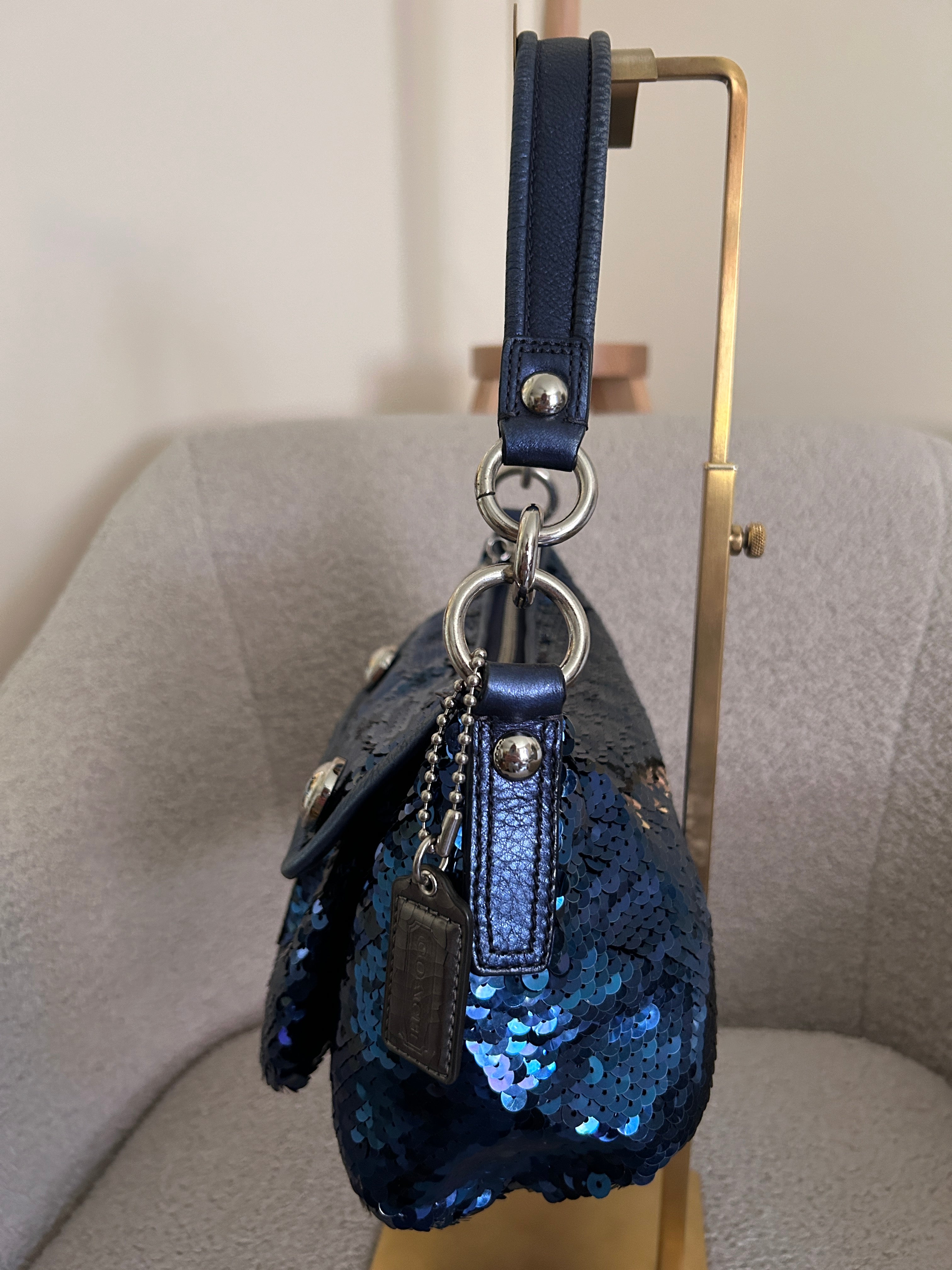 Vintage Coach Poppy sequin shoulder bag