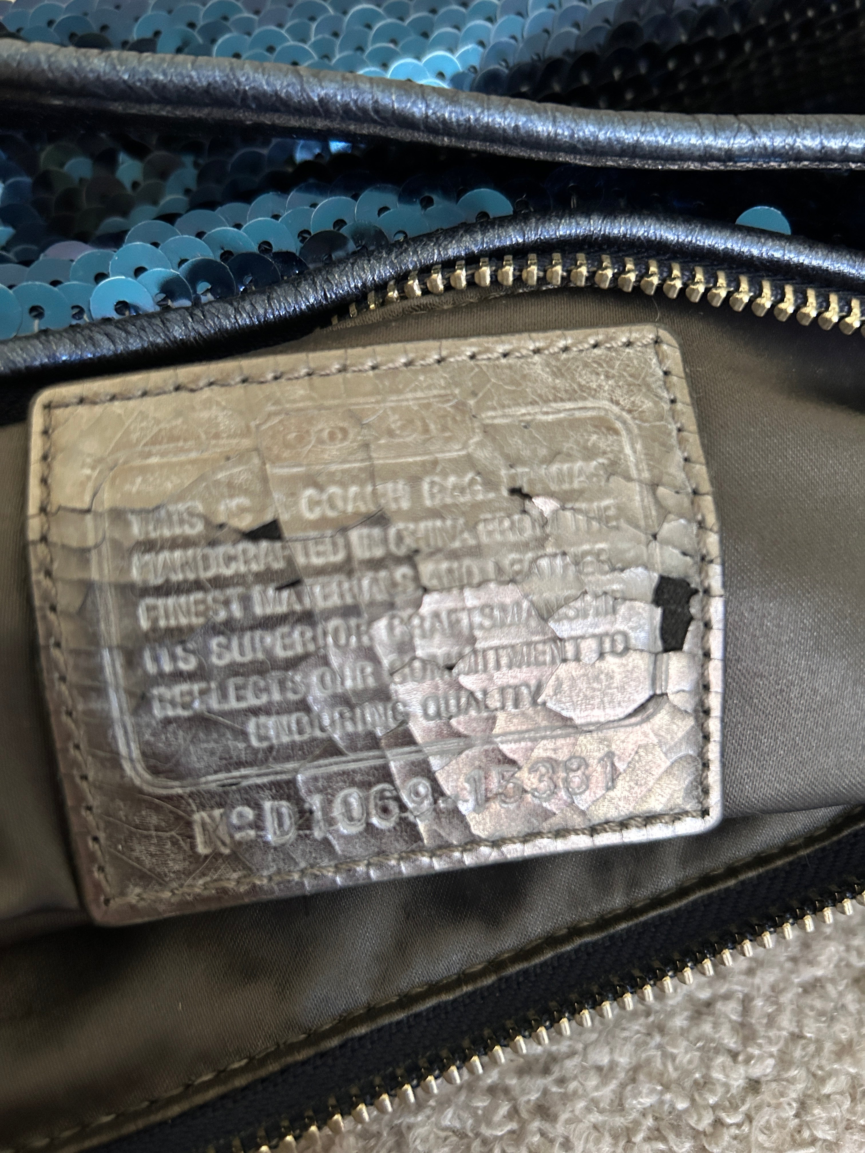 Vintage Coach Poppy sequin shoulder bag