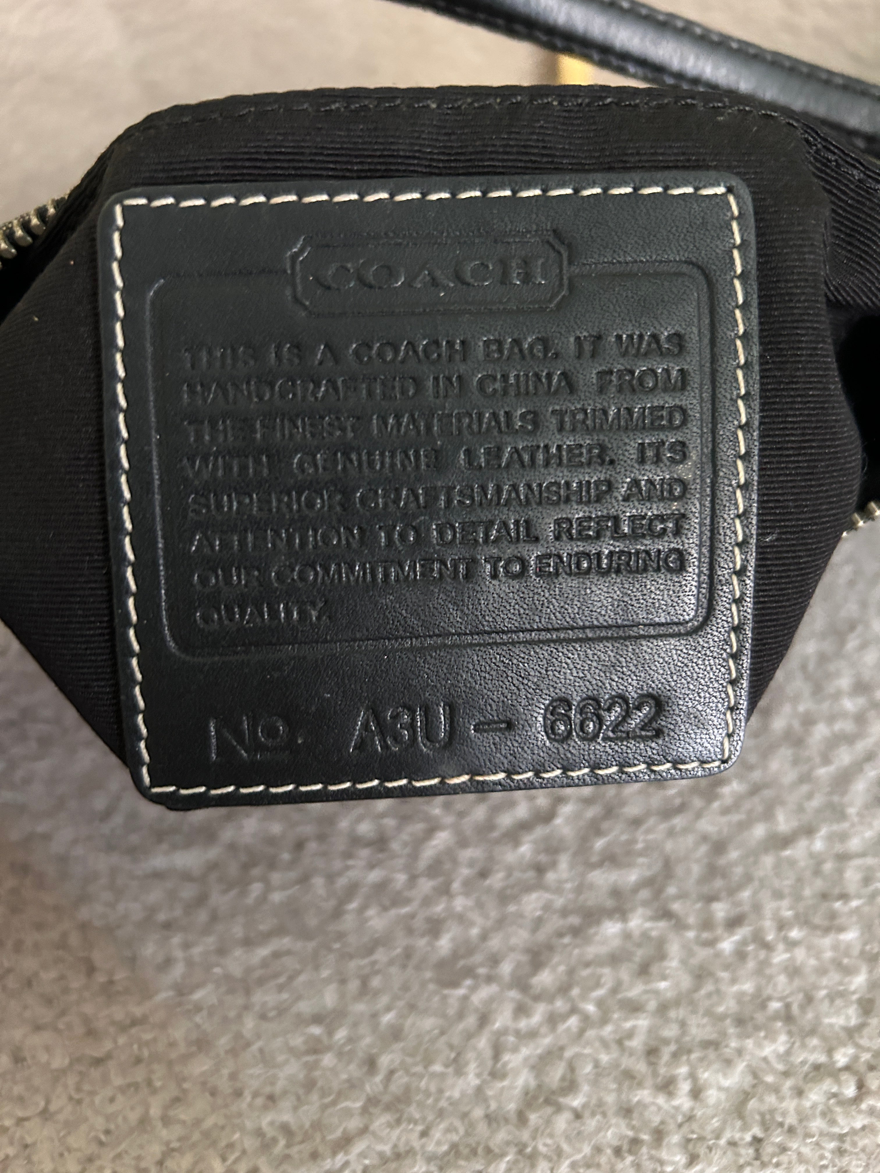 Vintage Coach Demi black mini monogram shoulder bag