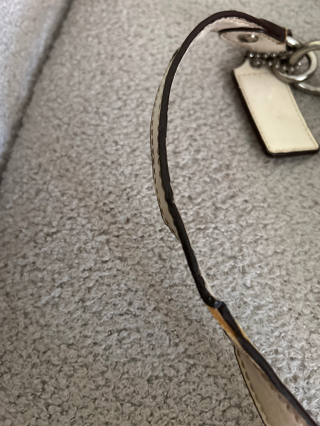 Vintage Coach signature monogram white stripe shoulder bag
