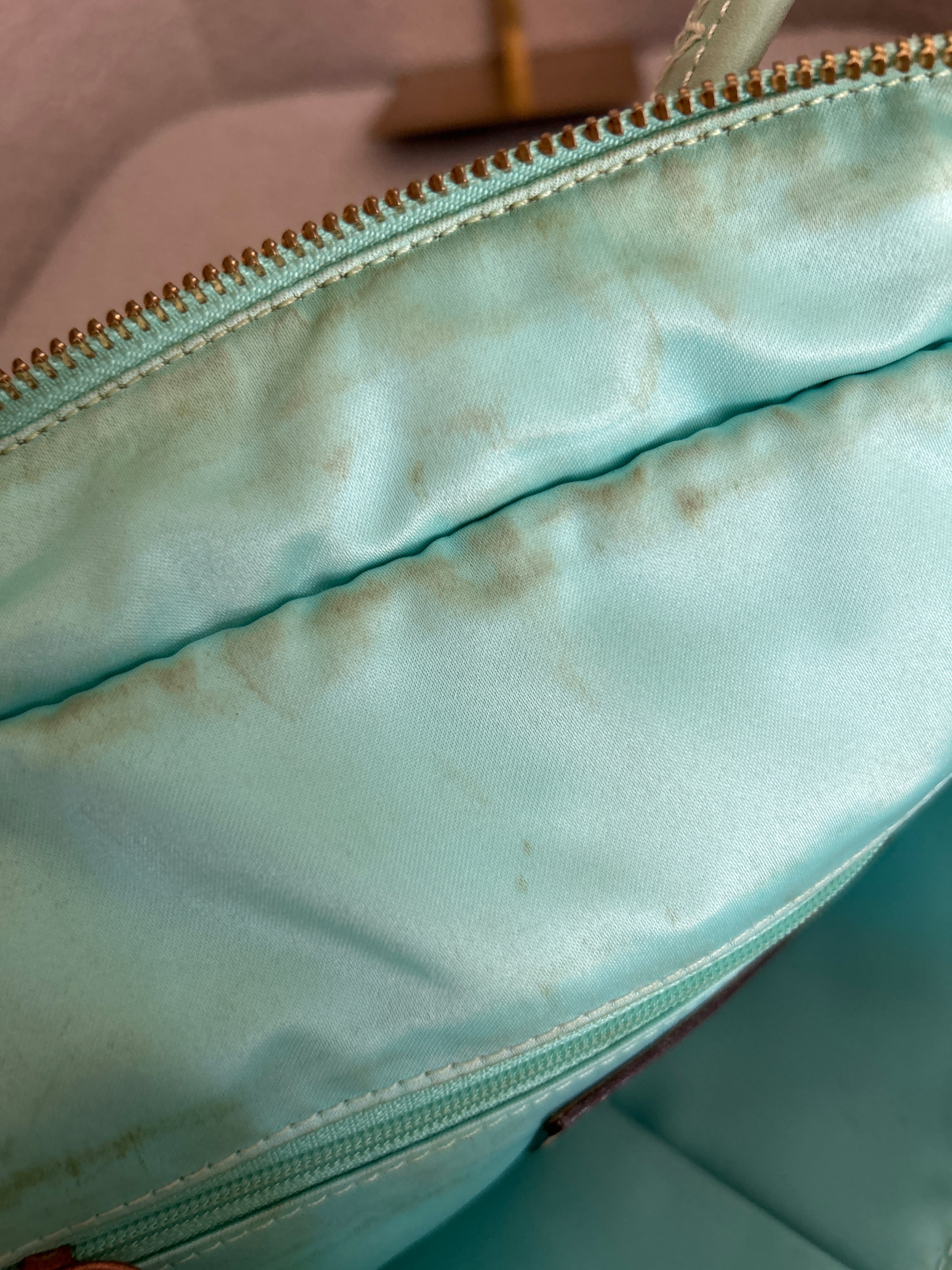 Vintage Coach cream and light blue shoulder bag