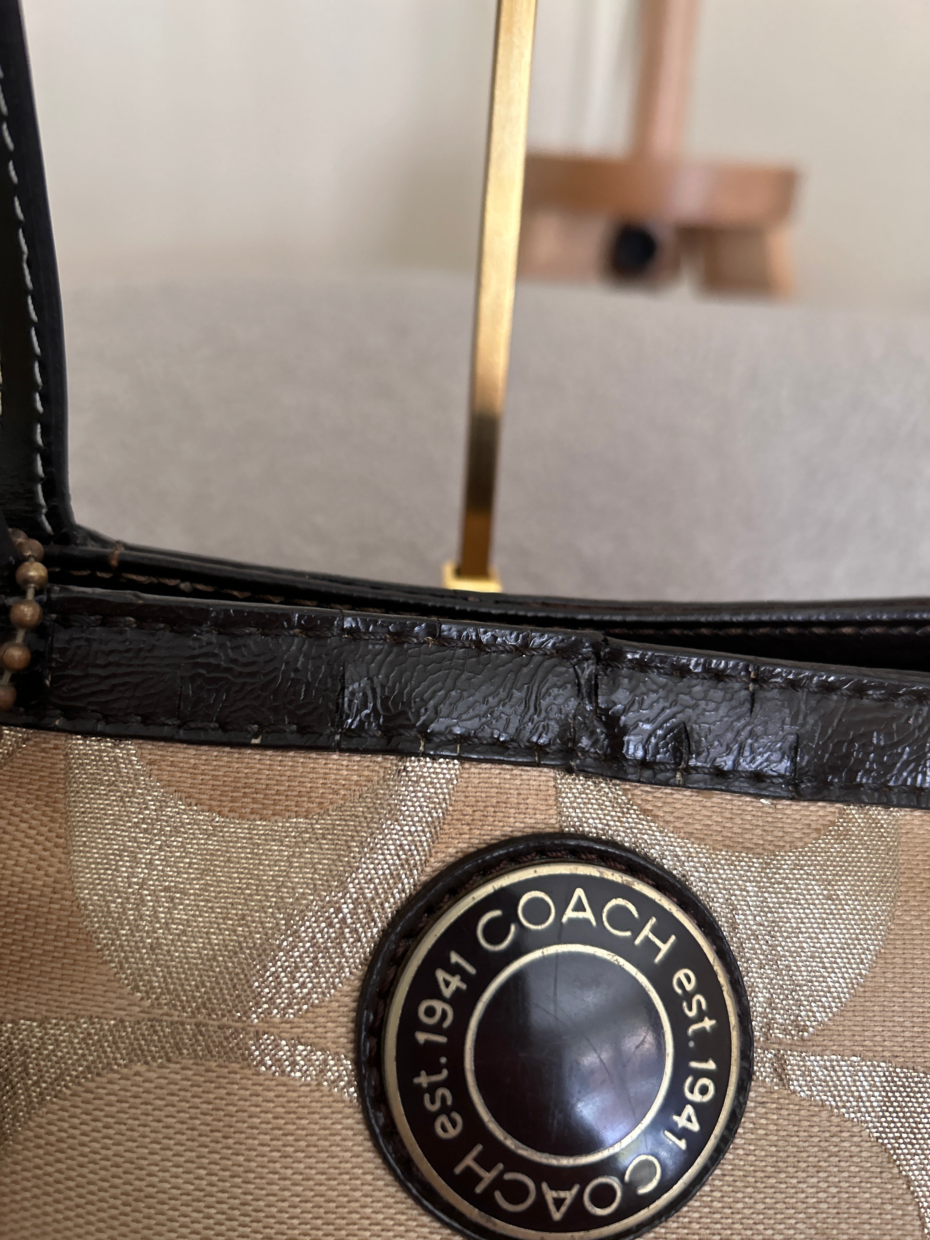 Vintage Coach patchwork mini tote shoulder bag