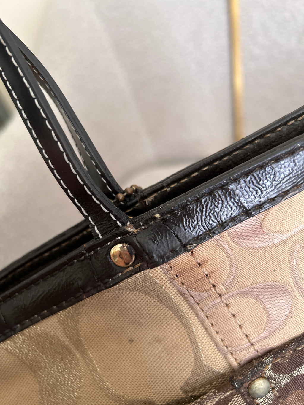Vintage Coach patchwork mini tote shoulder bag