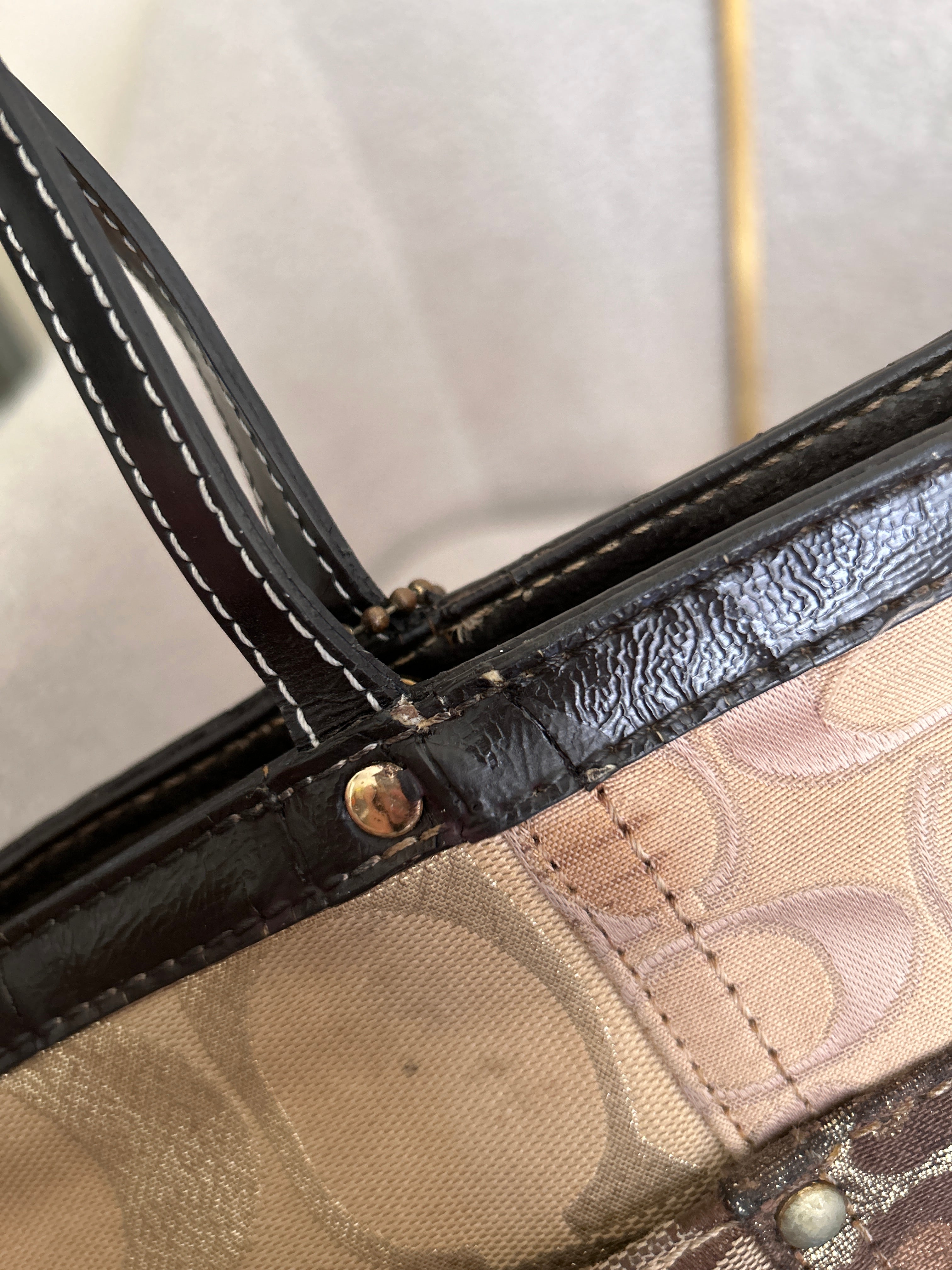Vintage Coach patchwork mini tote shoulder bag