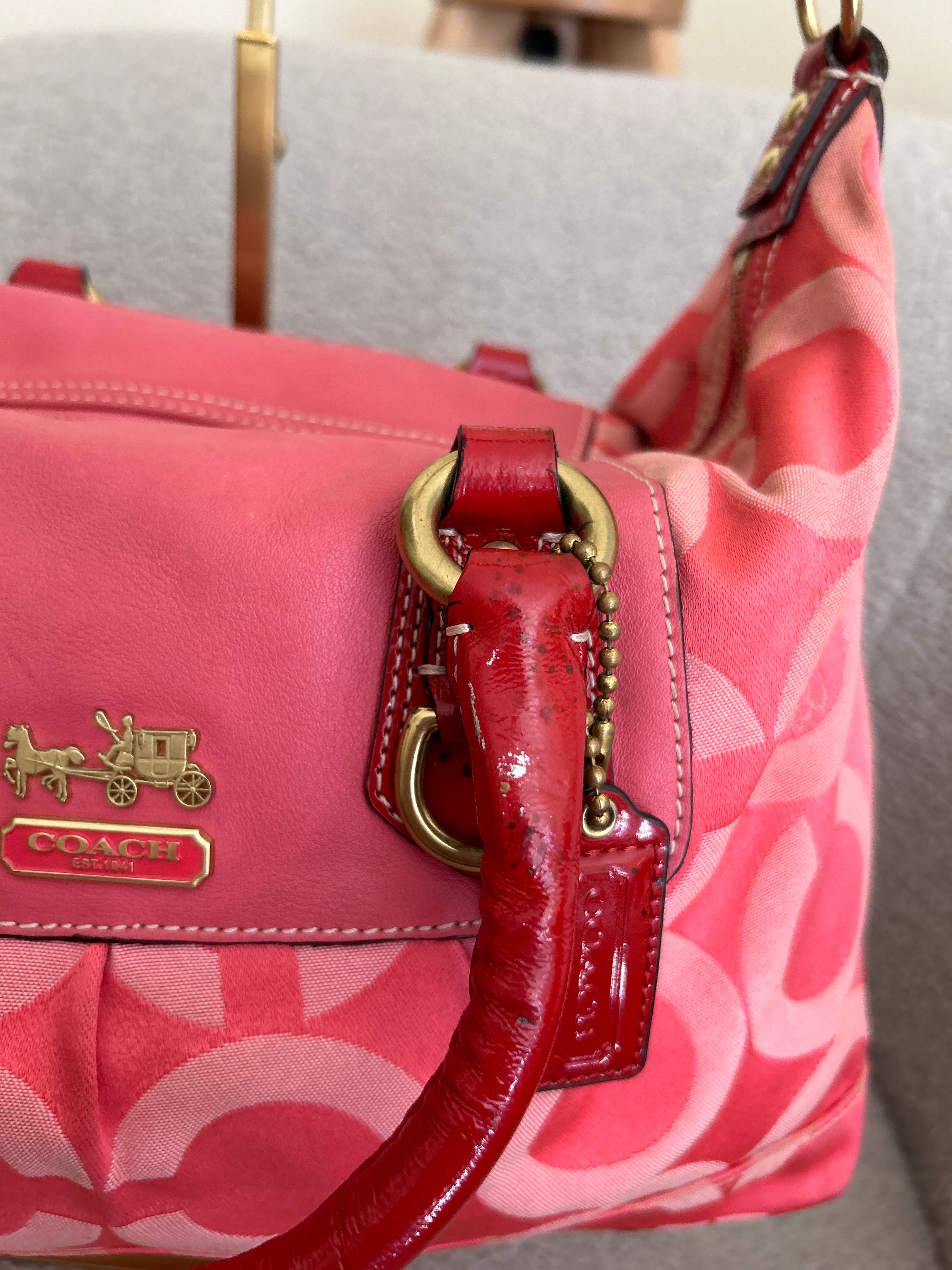 Vintage Coach pink handbag