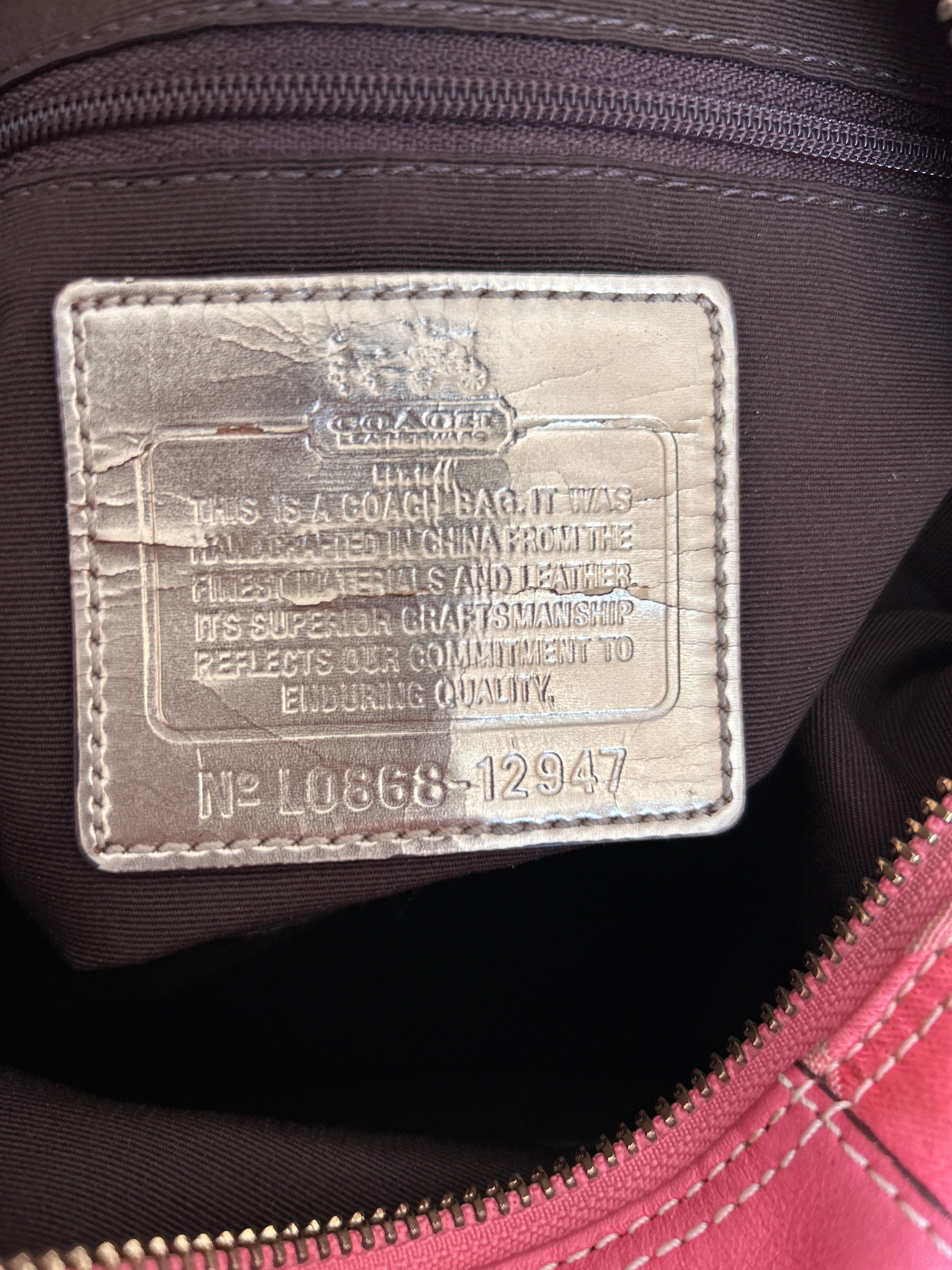 Vintage Coach pink handbag