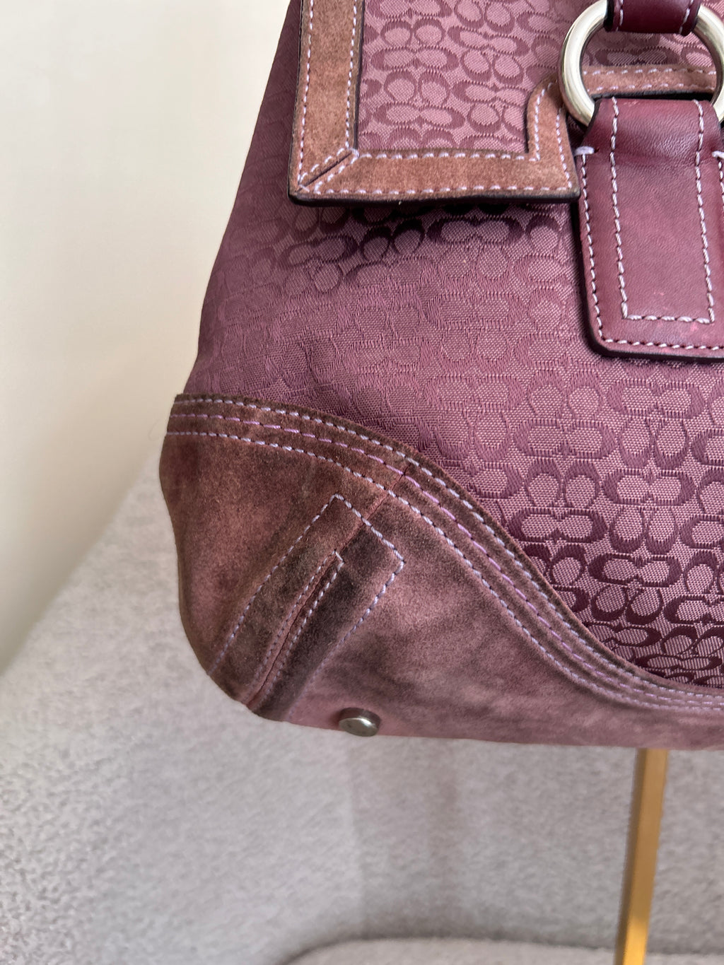 Vintage Coach suede Soho shoulder bag