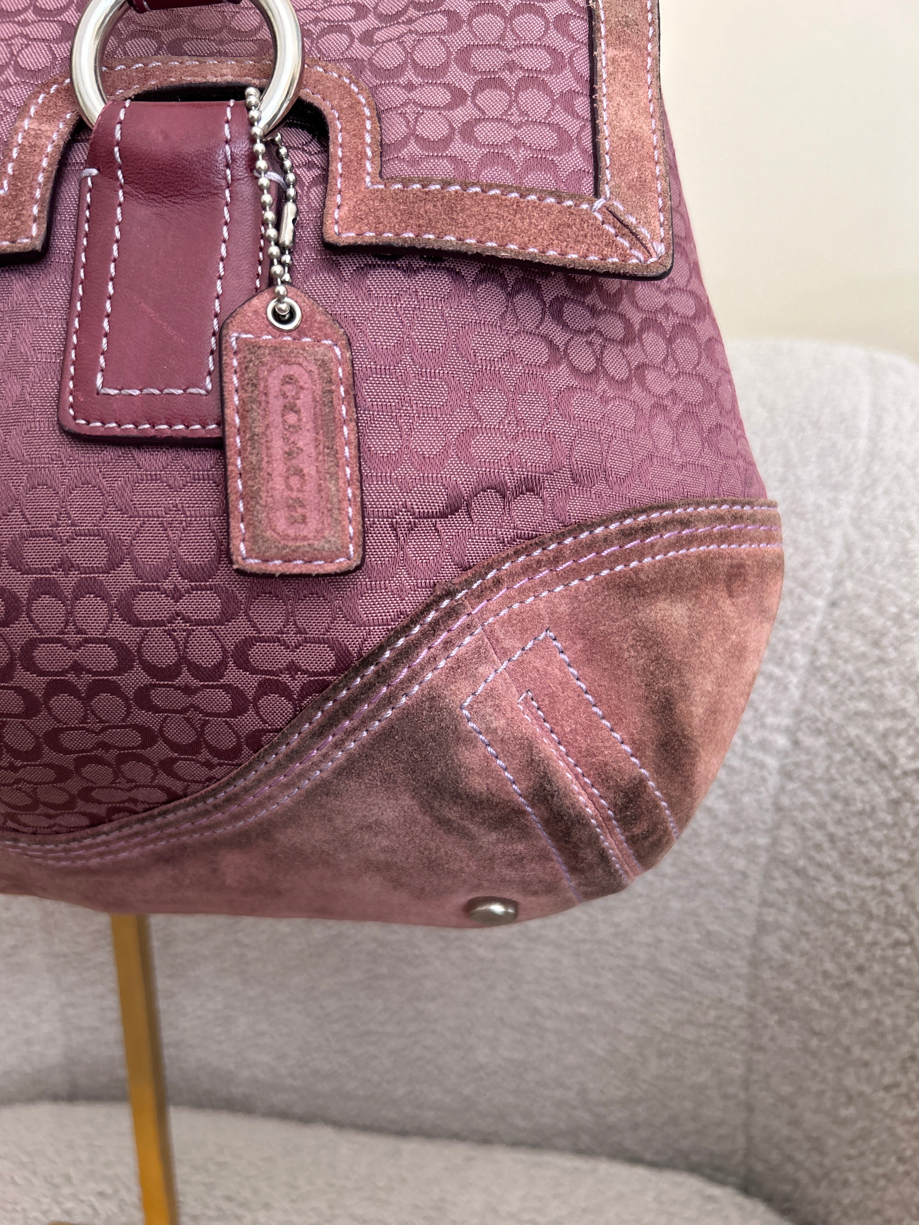 Vintage Coach suede Soho shoulder bag