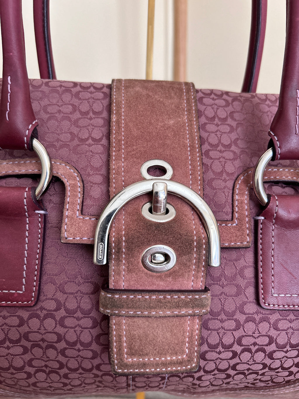 Vintage Coach suede Soho shoulder bag