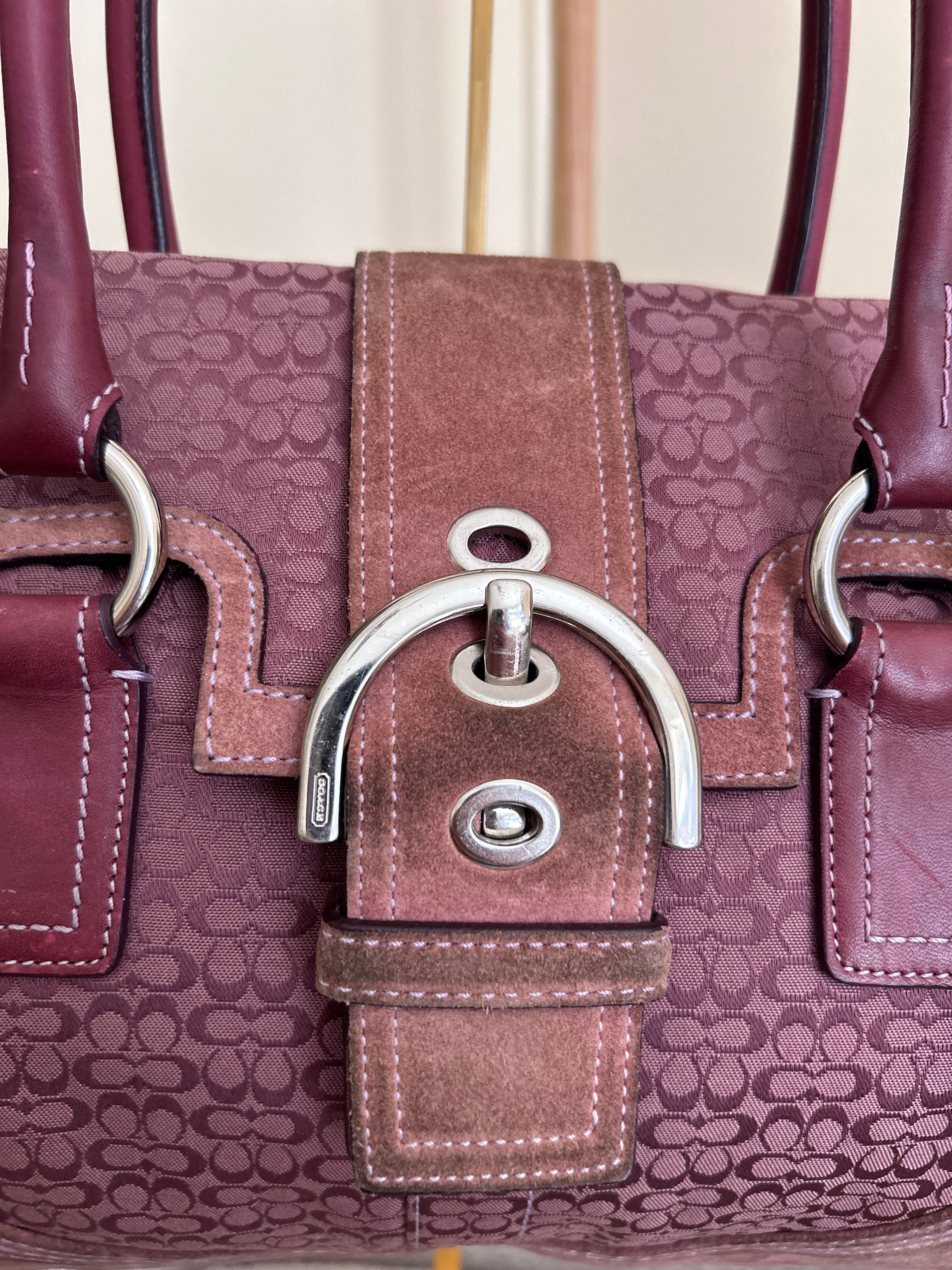 Vintage Coach suede Soho shoulder bag