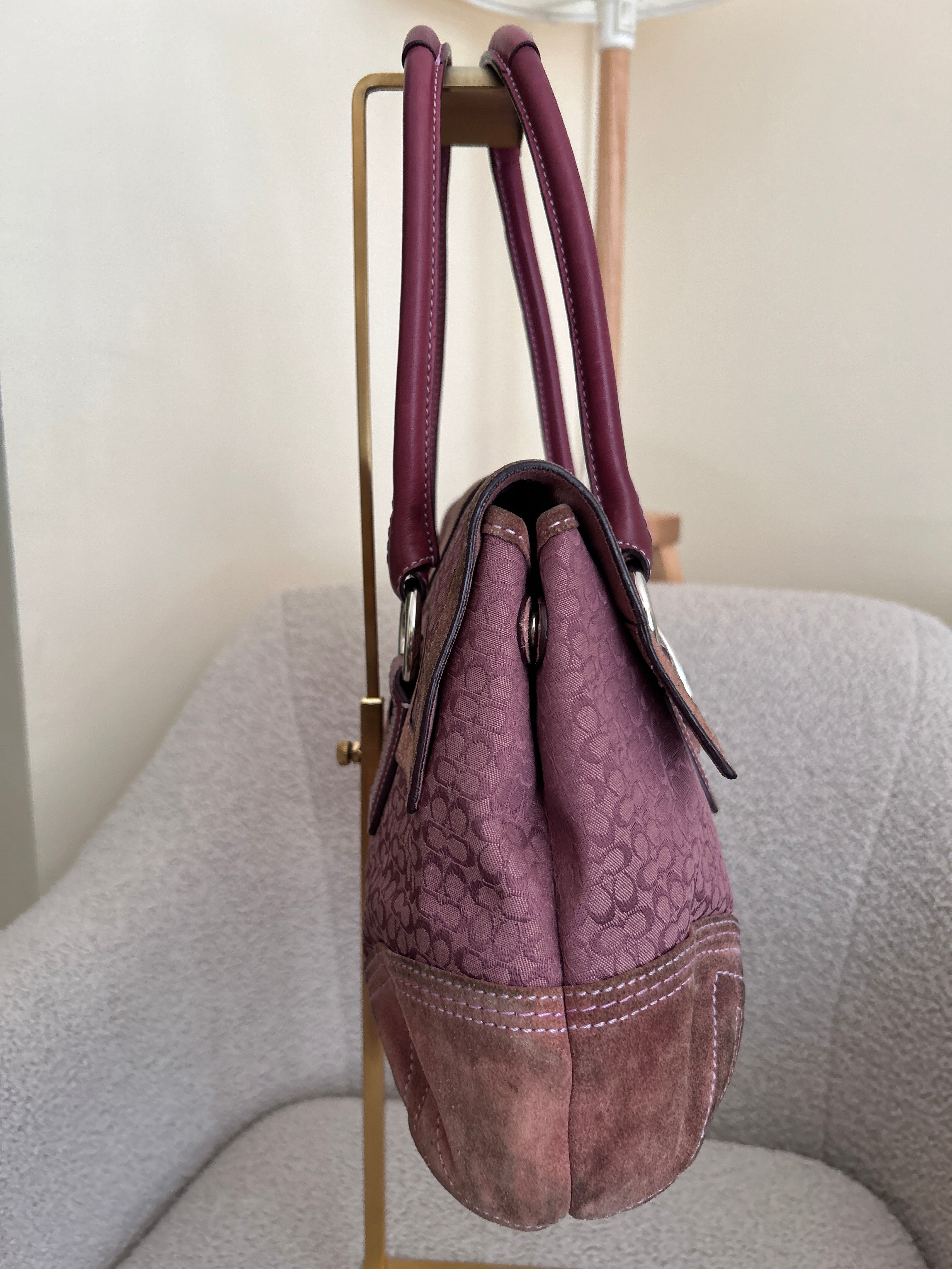 Vintage Coach suede Soho shoulder bag