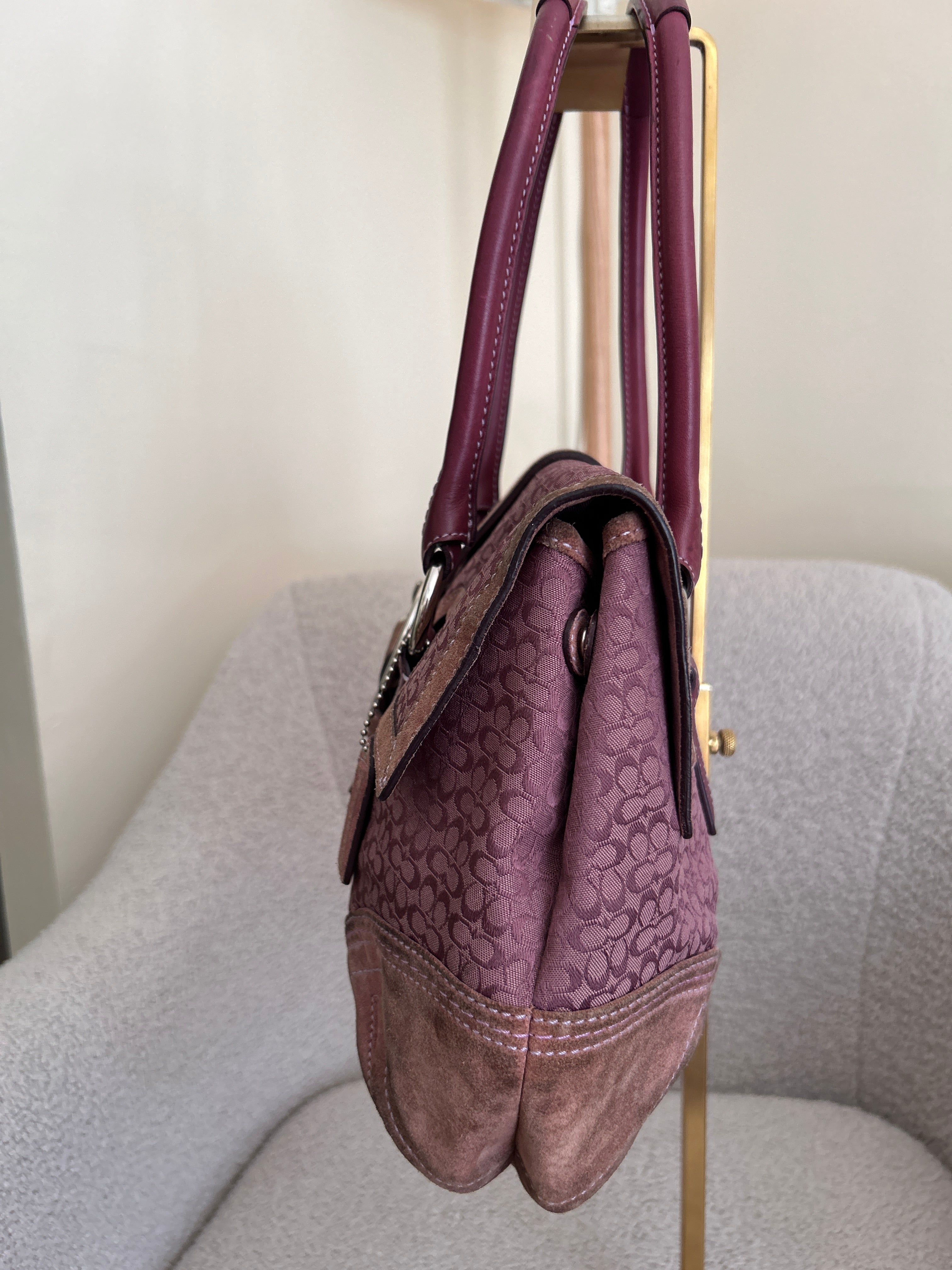 Vintage Coach suede Soho shoulder bag