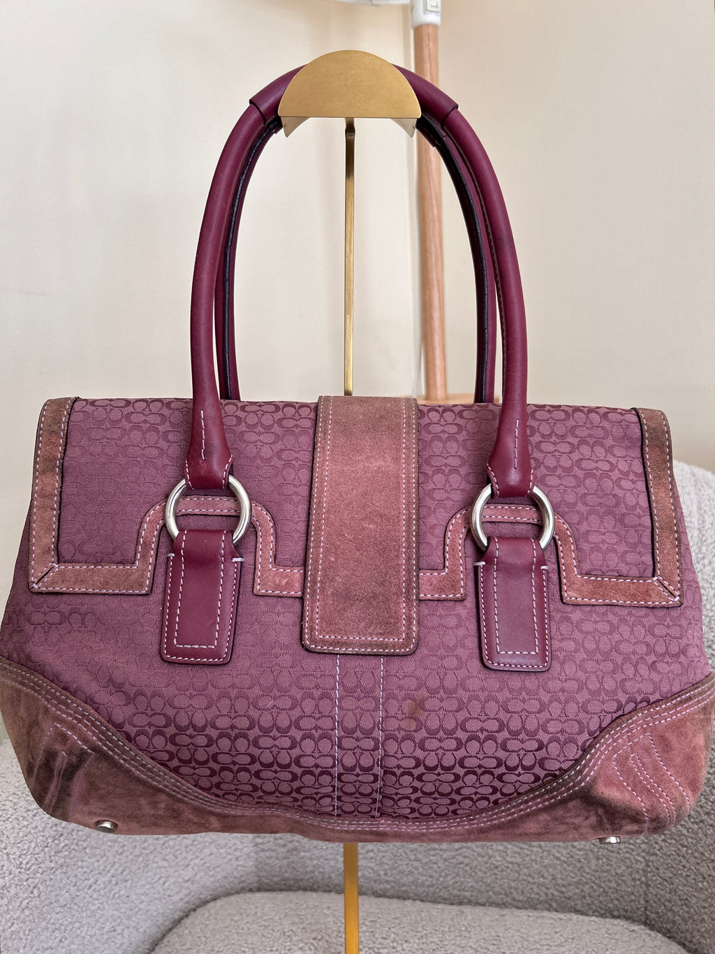 Vintage Coach suede Soho shoulder bag