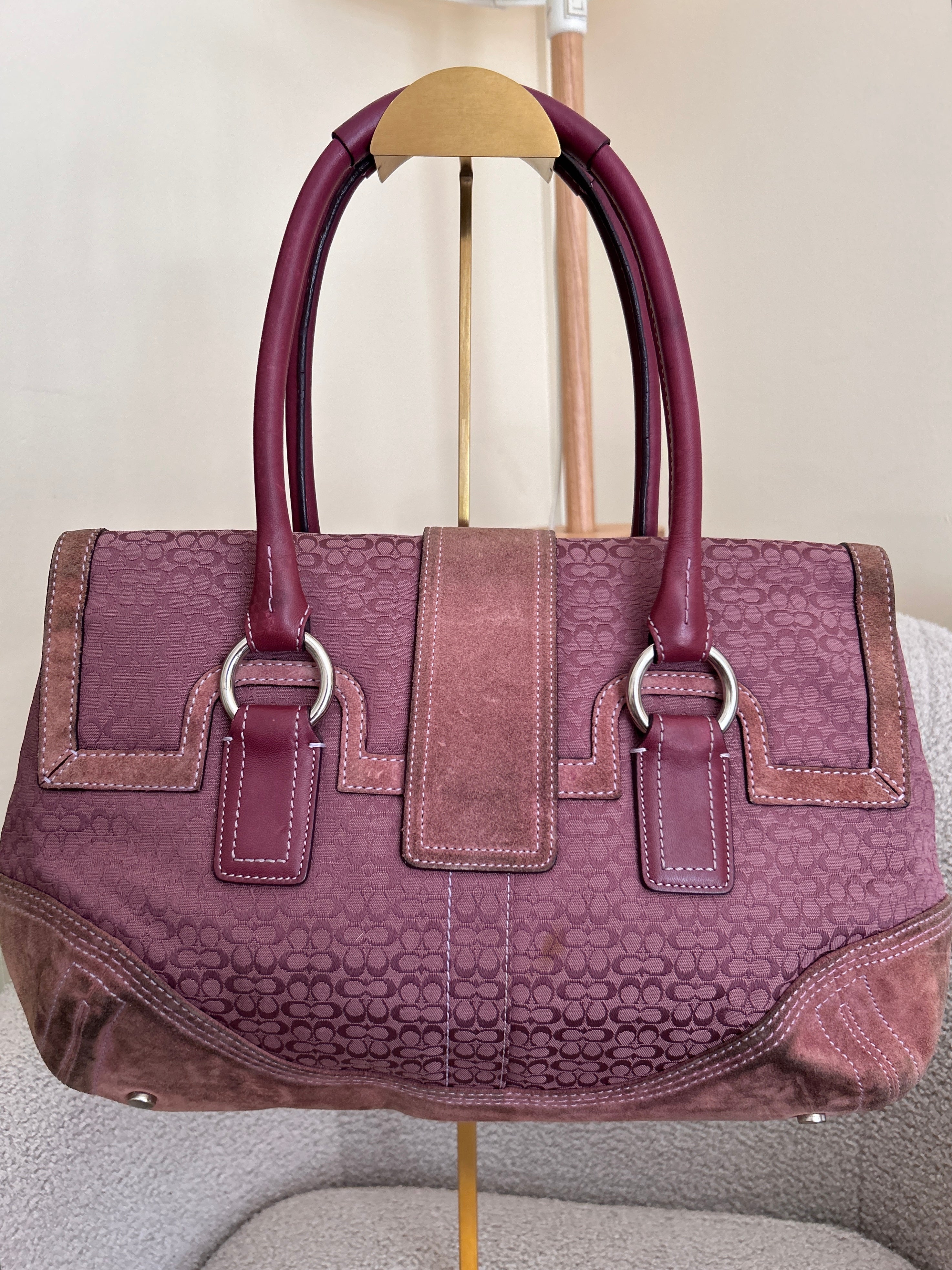 Vintage Coach suede Soho shoulder bag