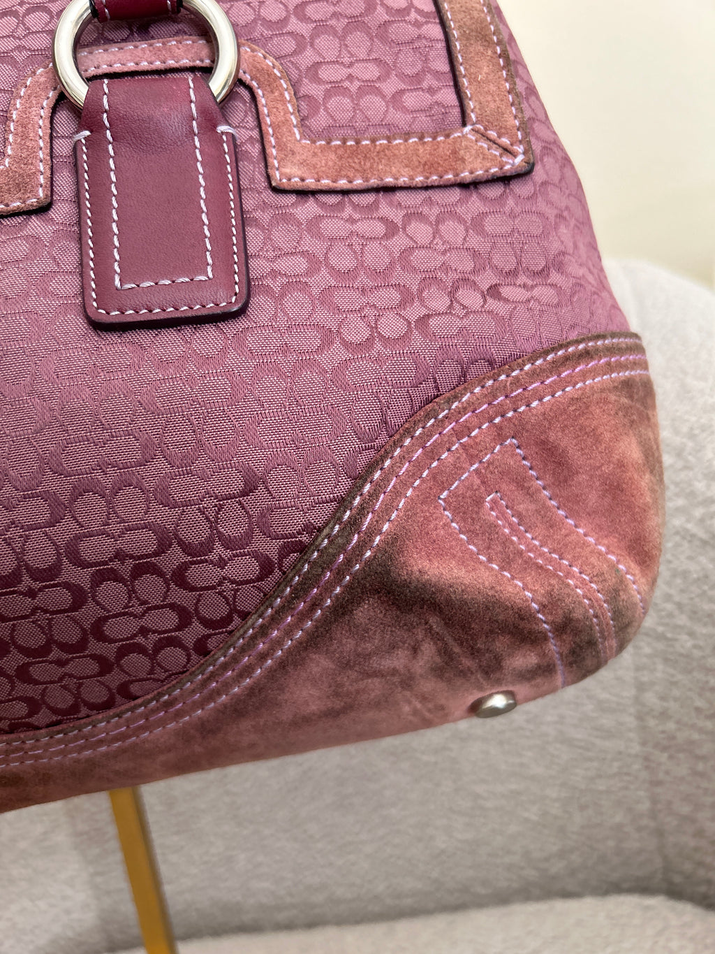 Vintage Coach suede Soho shoulder bag