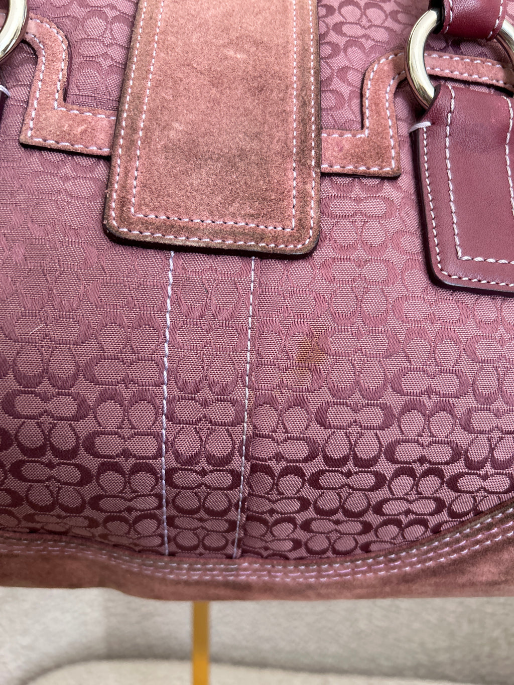 Vintage Coach suede Soho shoulder bag