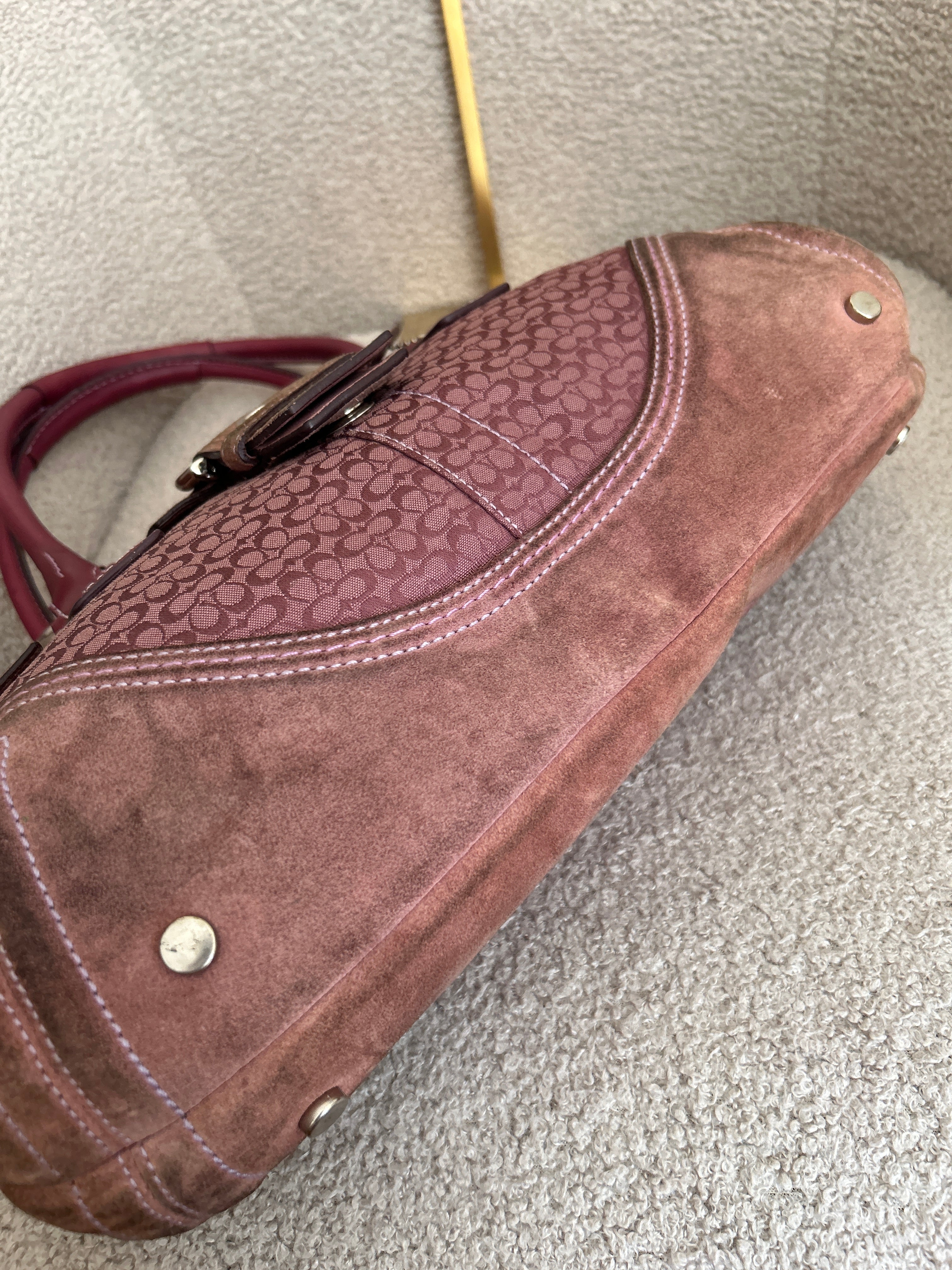 Vintage Coach suede Soho shoulder bag