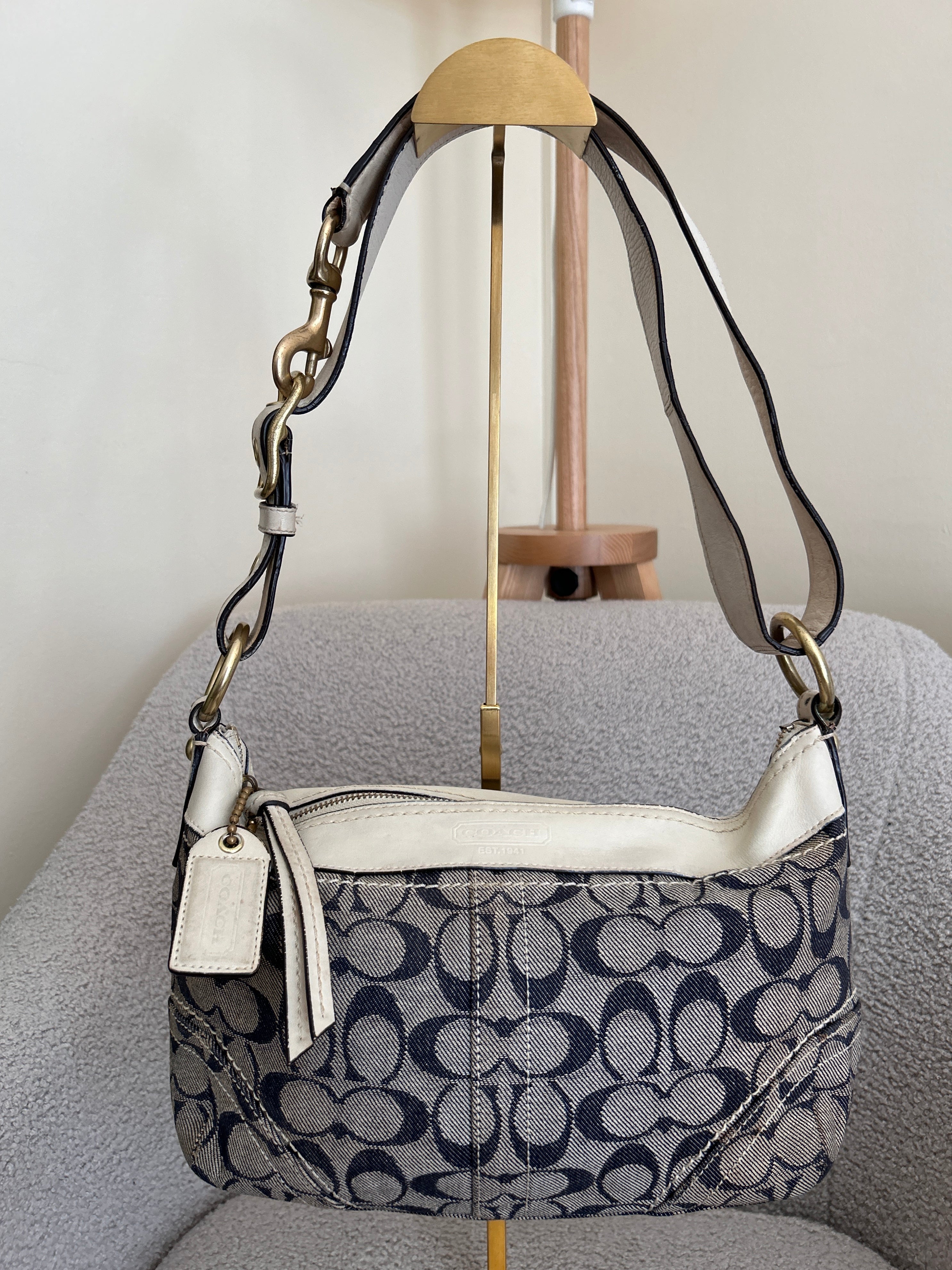 Vintage Coach denim shoulder bag