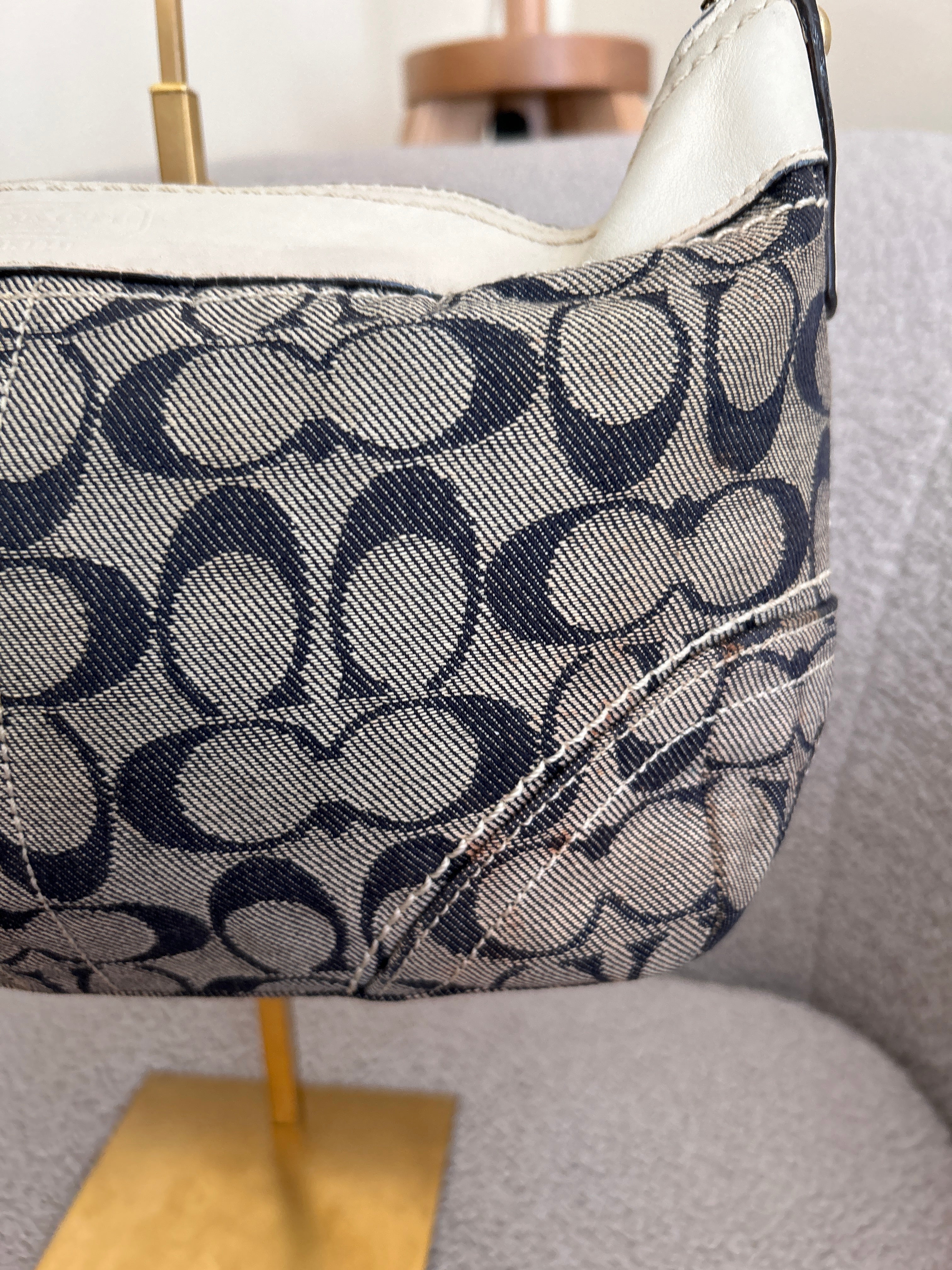 Vintage Coach denim shoulder bag