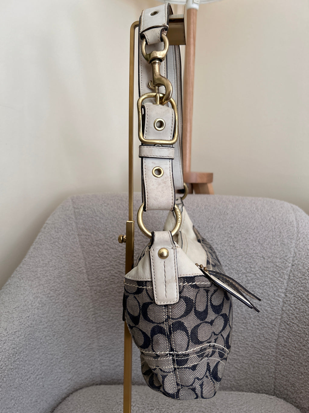 Vintage Coach denim shoulder bag