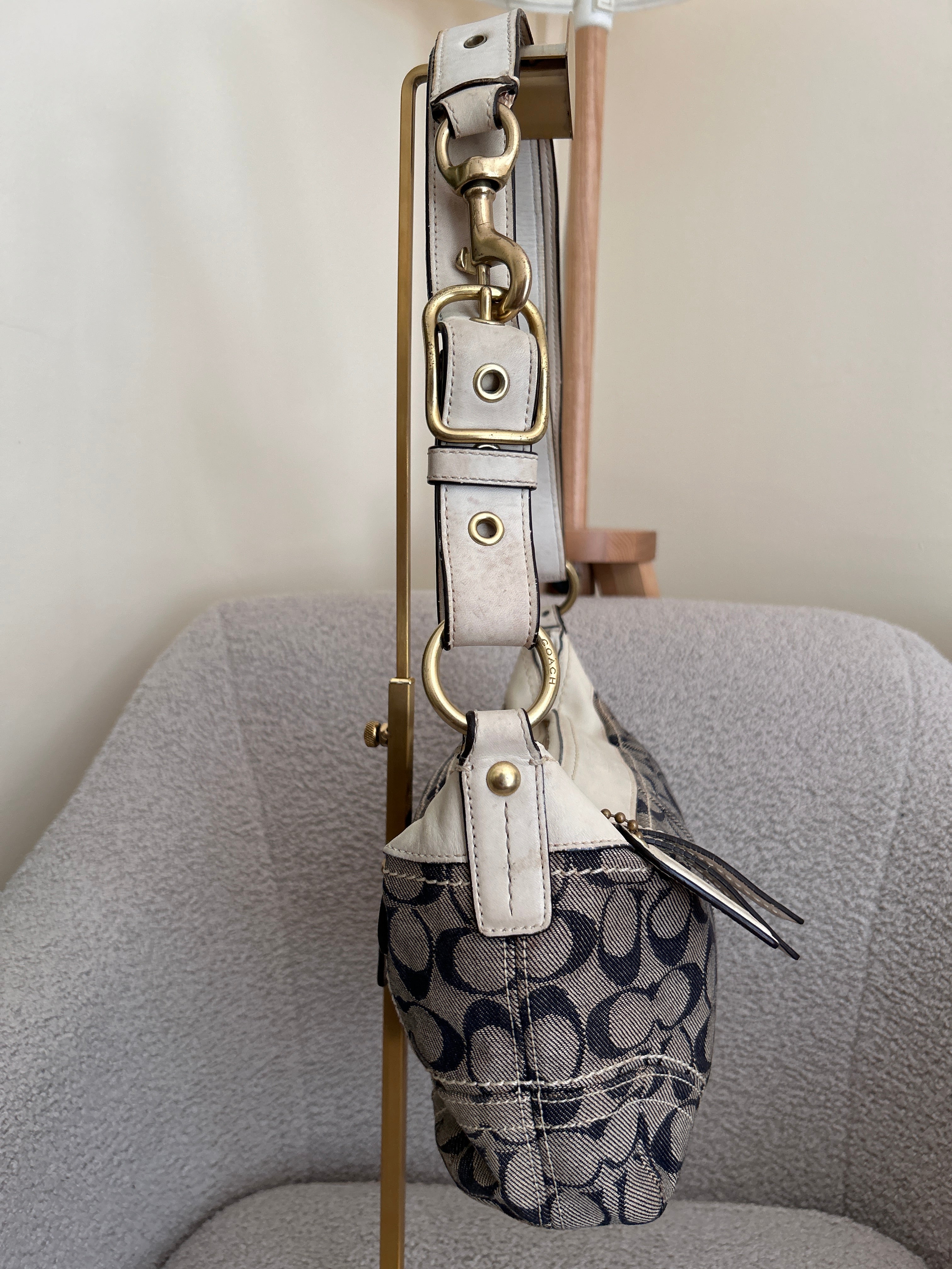 Vintage Coach denim shoulder bag