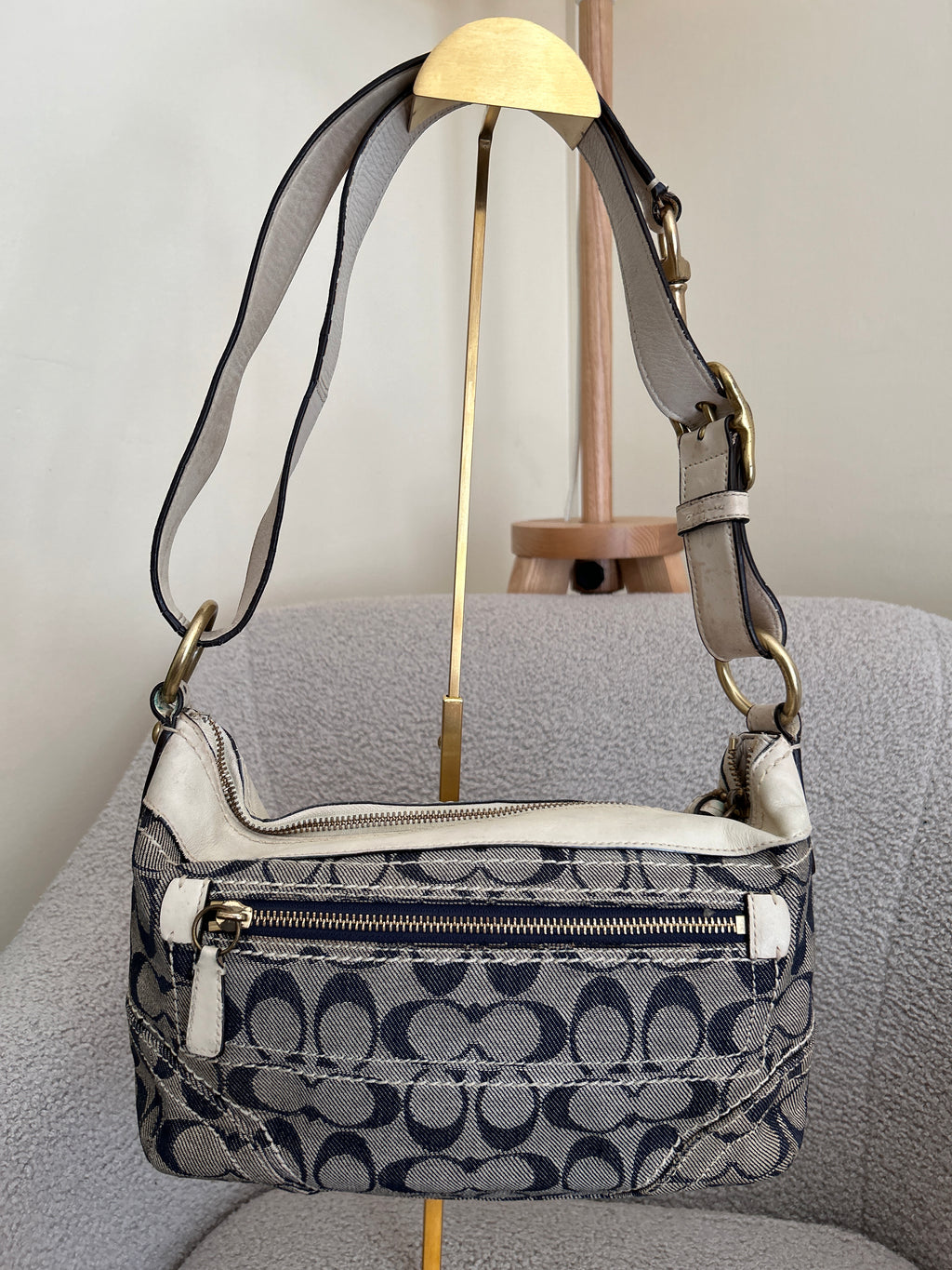 Vintage Coach denim shoulder bag